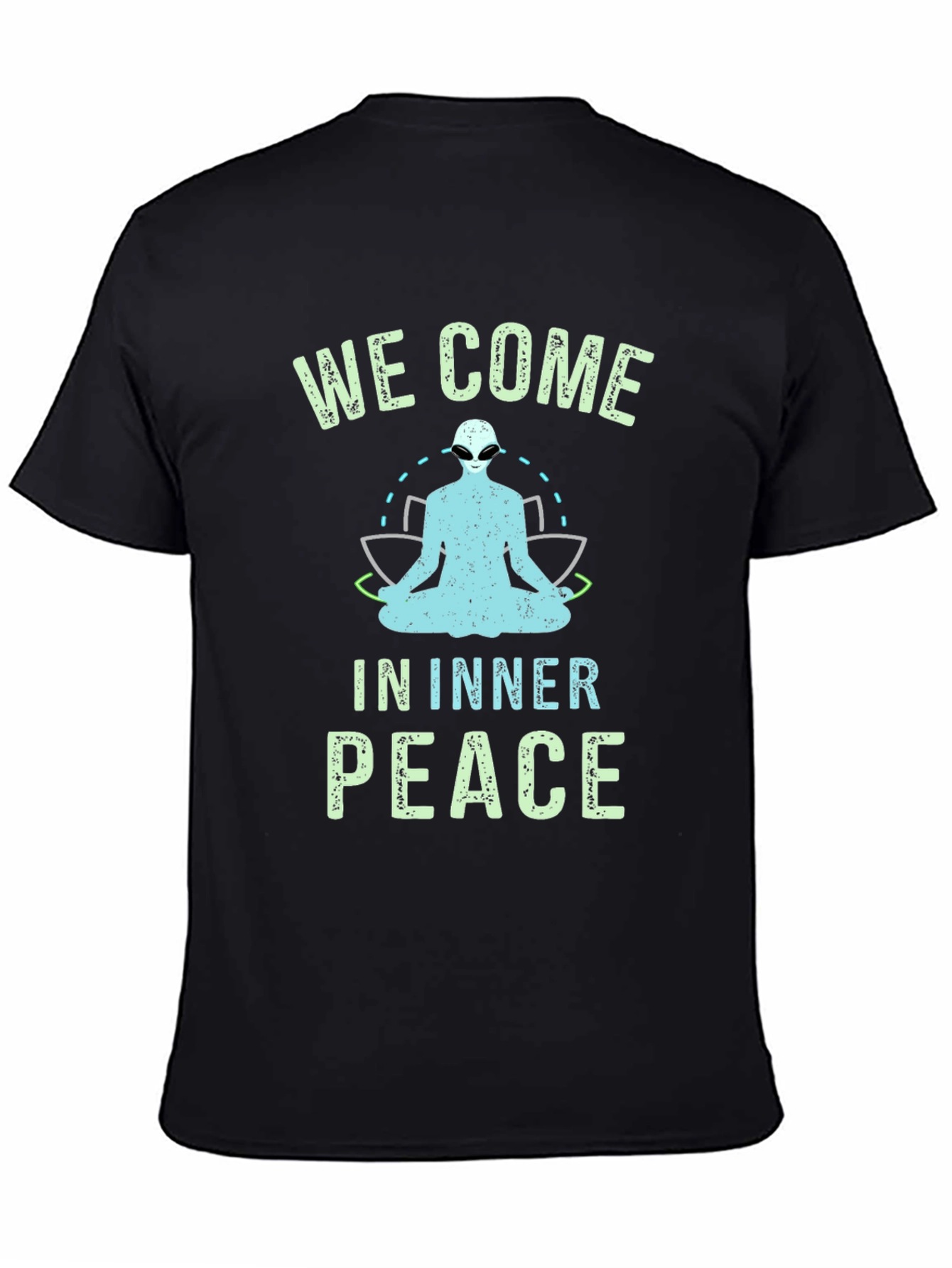 We Come In Inner Peace Alien Graphic T-Shirt
