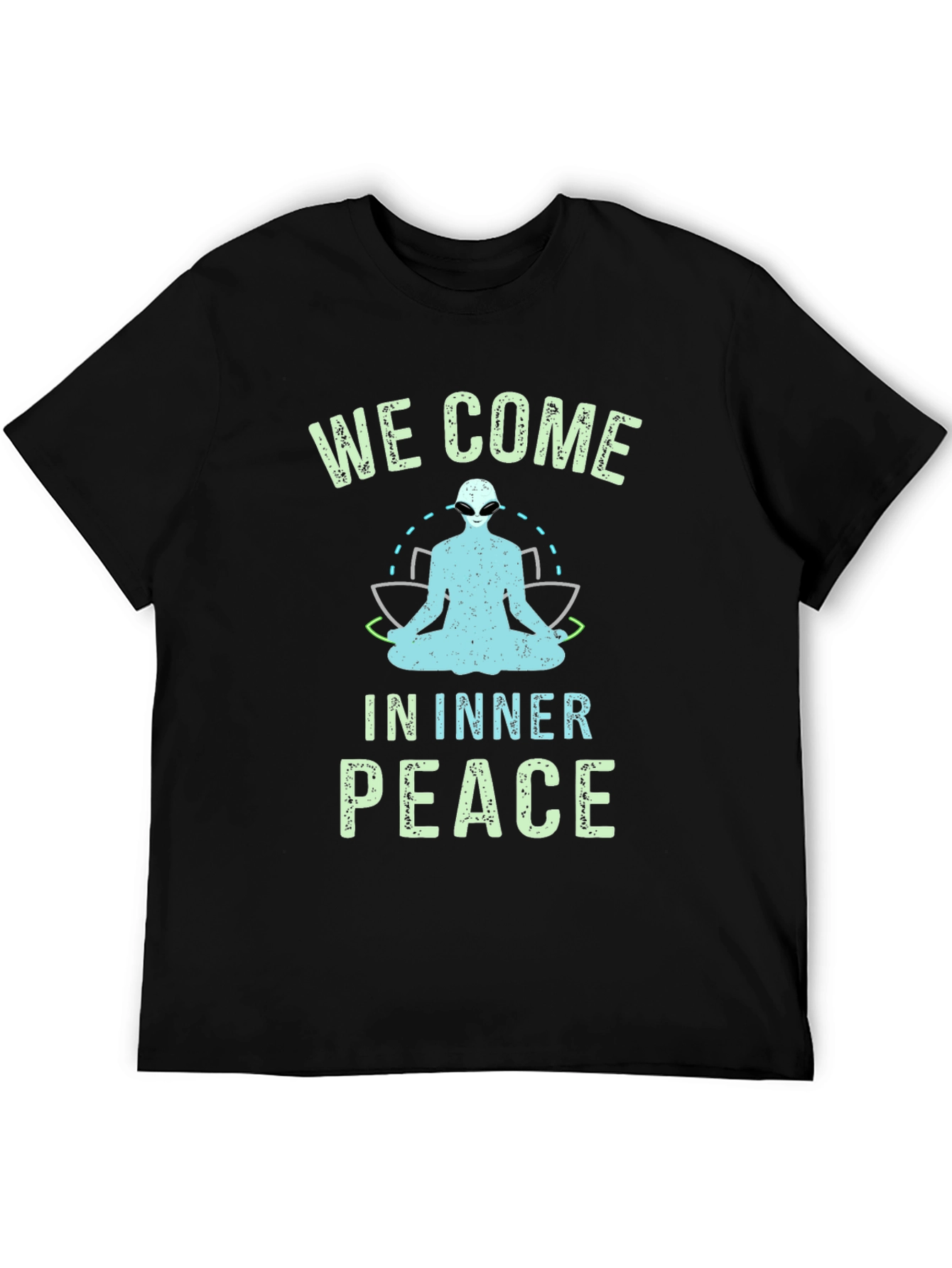We Come In Inner Peace Alien Graphic T-Shirt