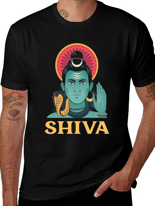 Shiva Graphic Print Black T-Shirt