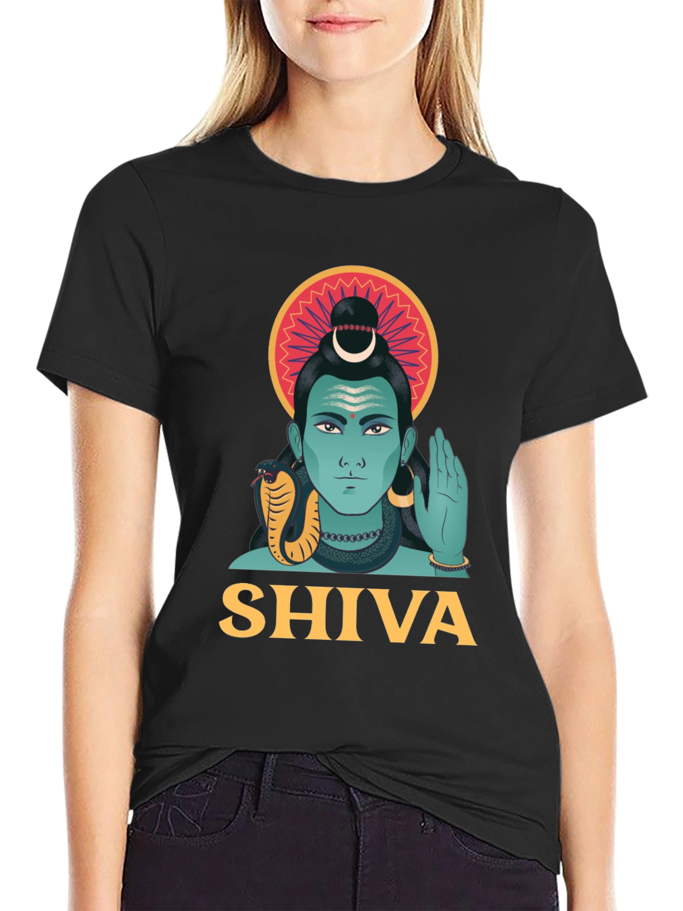 Shiva Graphic Print Black T-Shirt