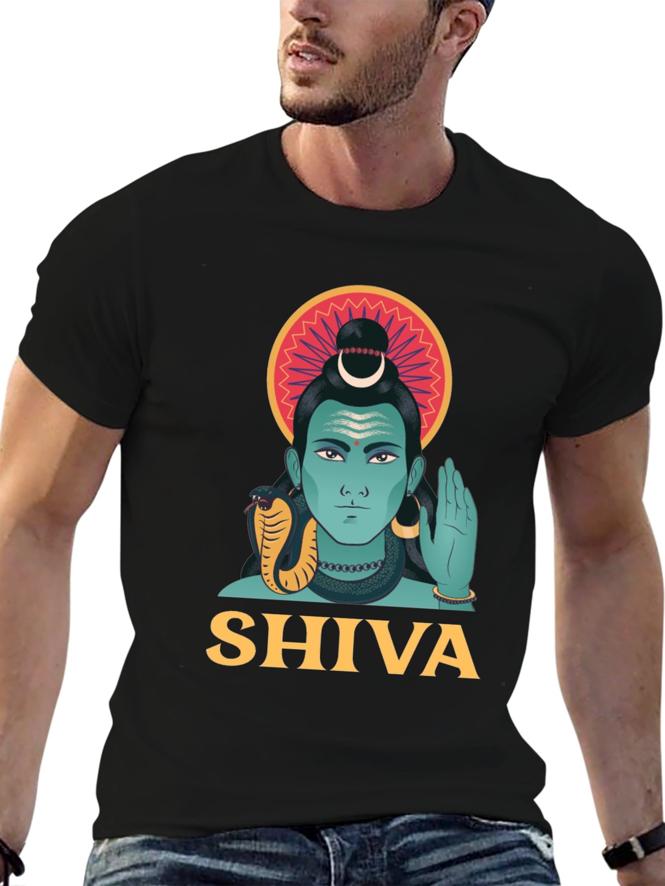 Shiva Graphic Print Black T-Shirt