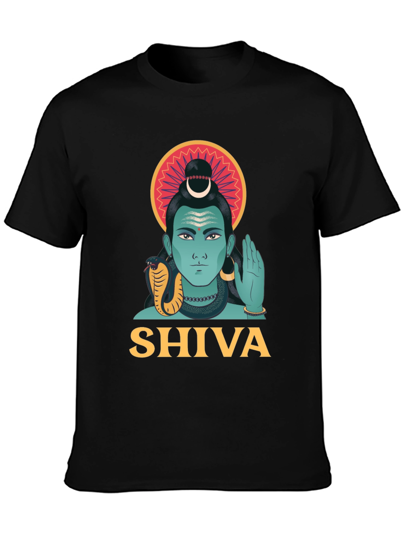 Shiva Graphic Print Black T-Shirt