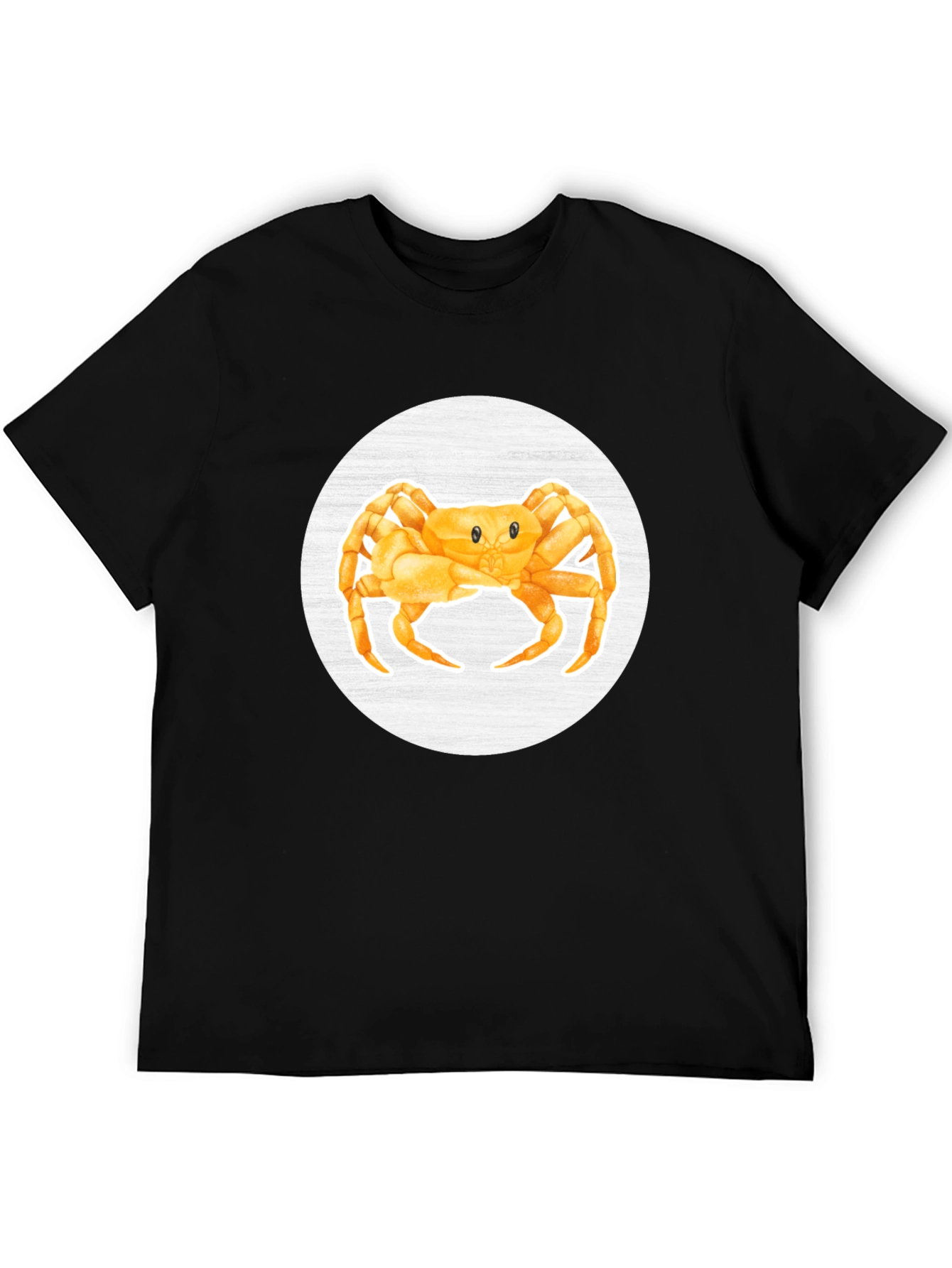 Crab Graphic Tee - Black Cotton Casual Shirt
