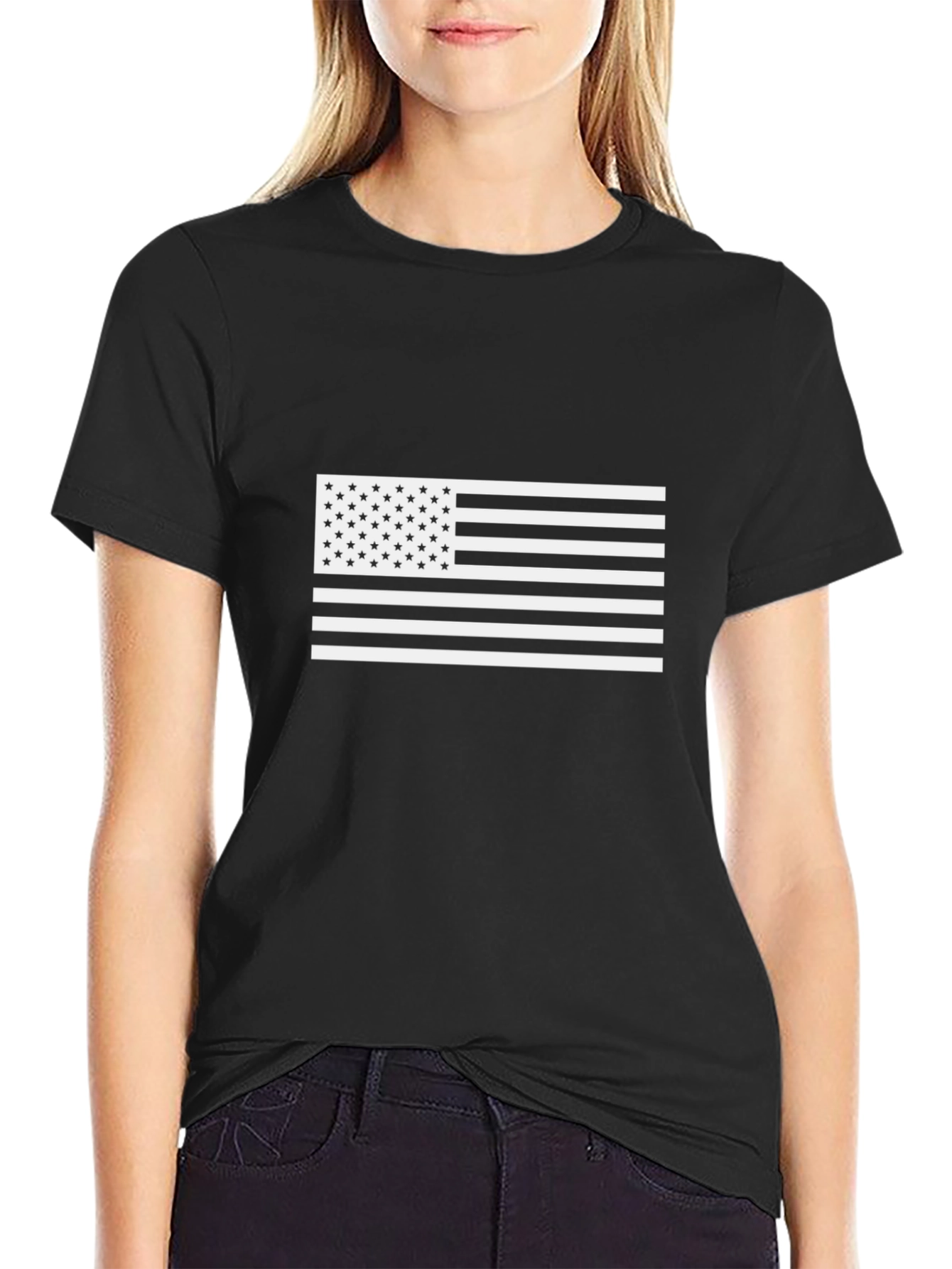 American Flag Graphic Black T-Shirt