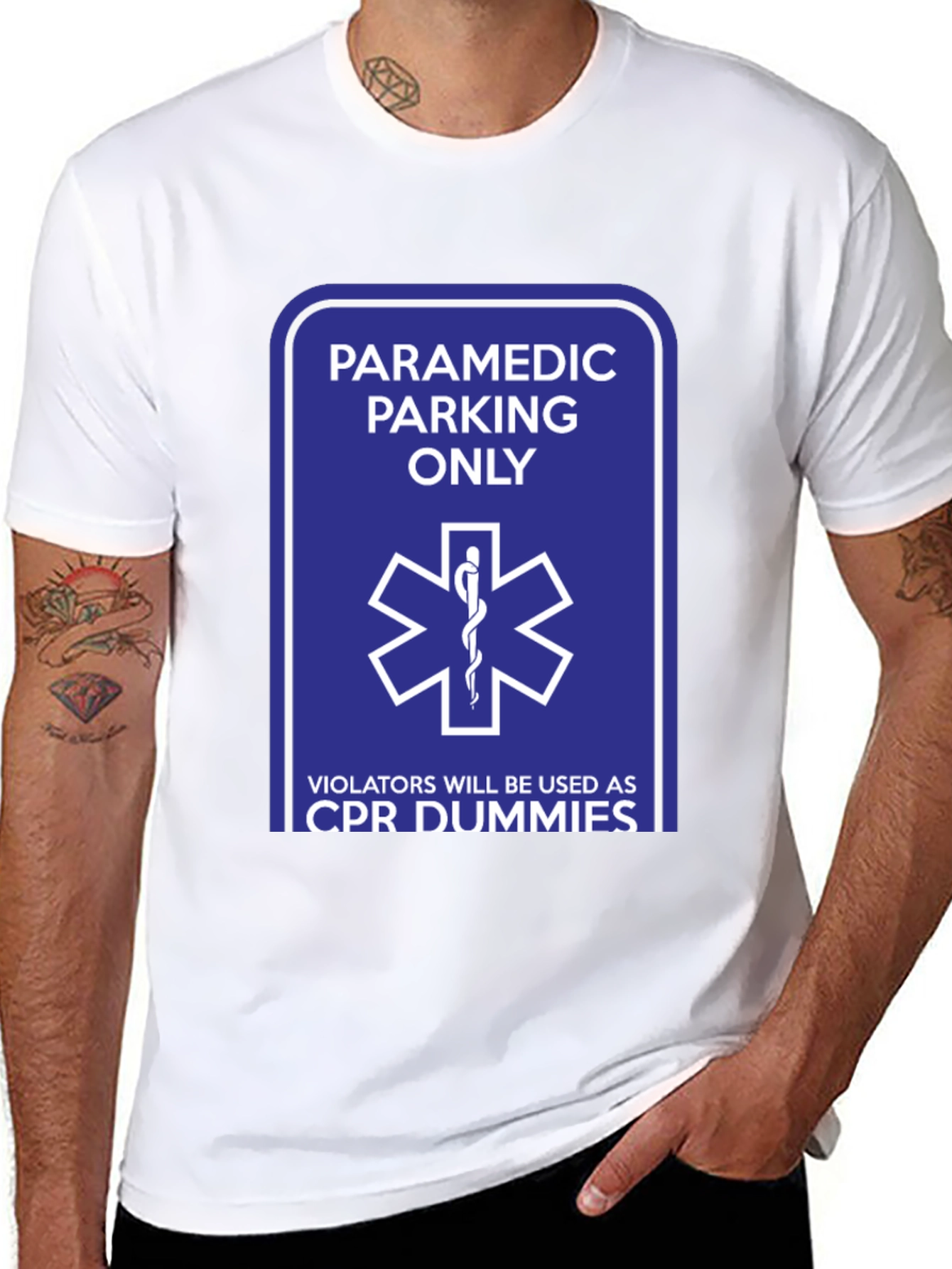 Paramedic Parking Only CPR Dummy Humor T-Shirt