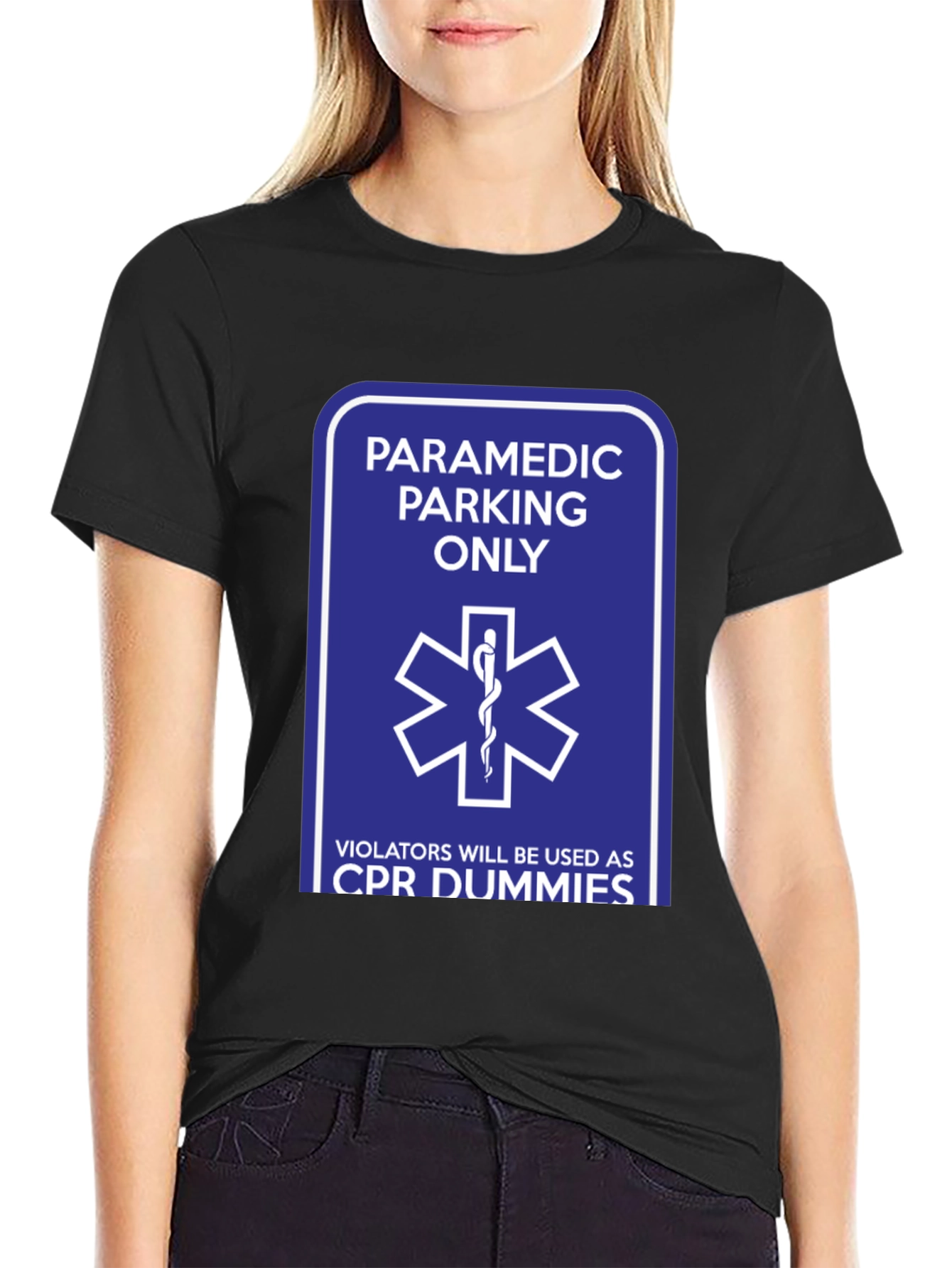 Paramedic Parking Only CPR Dummy Humor T-Shirt