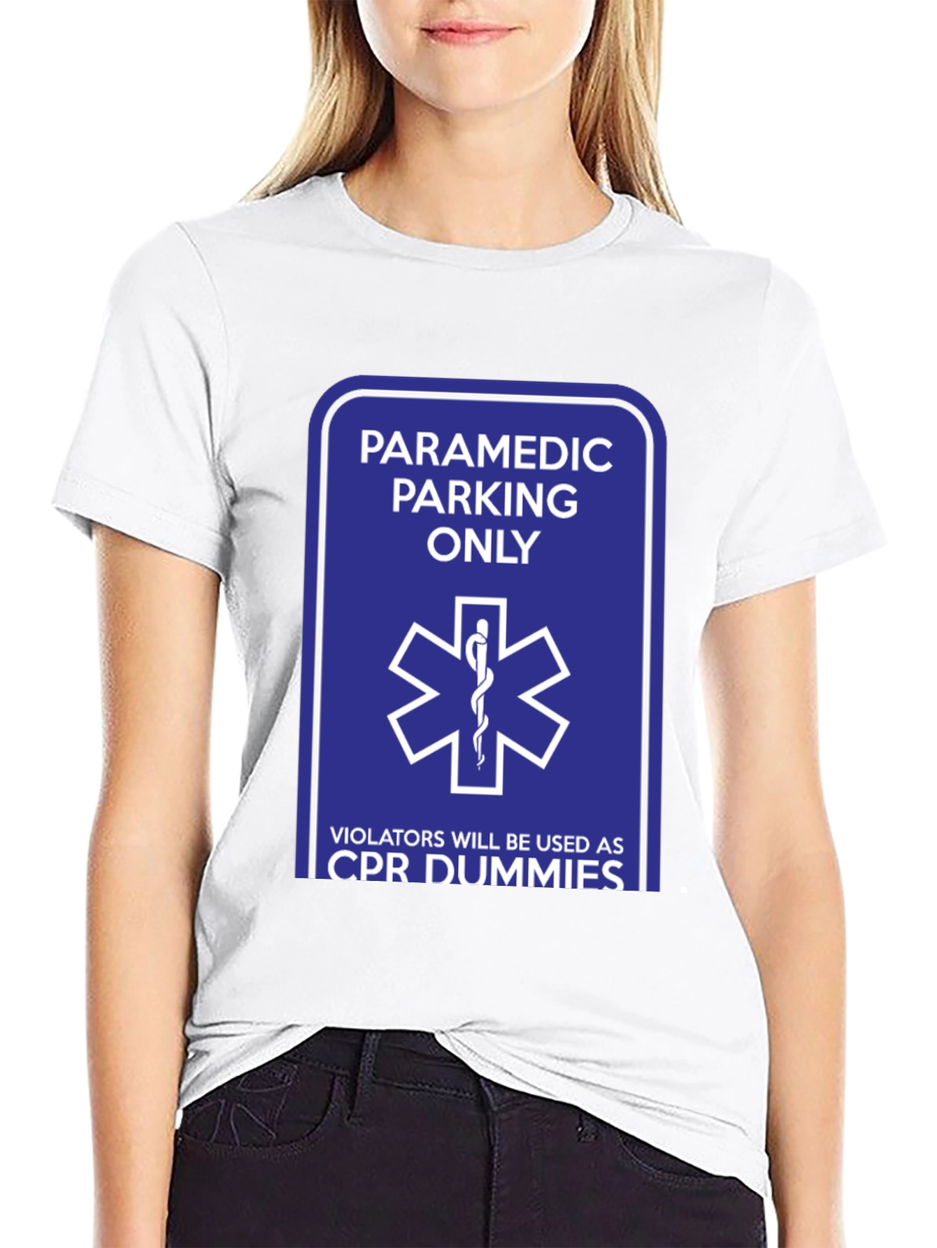 Paramedic Parking Only CPR Dummy Humor T-Shirt