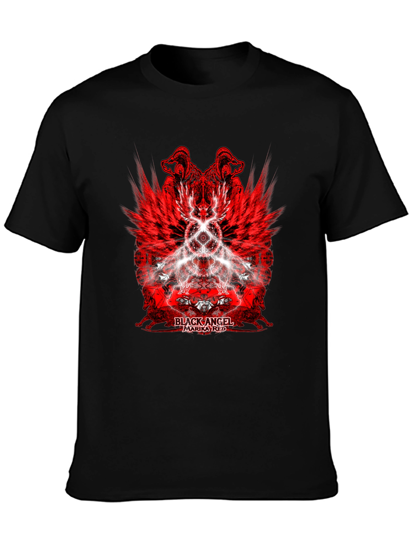 Black Angel Marika Red Graphic T-Shirt