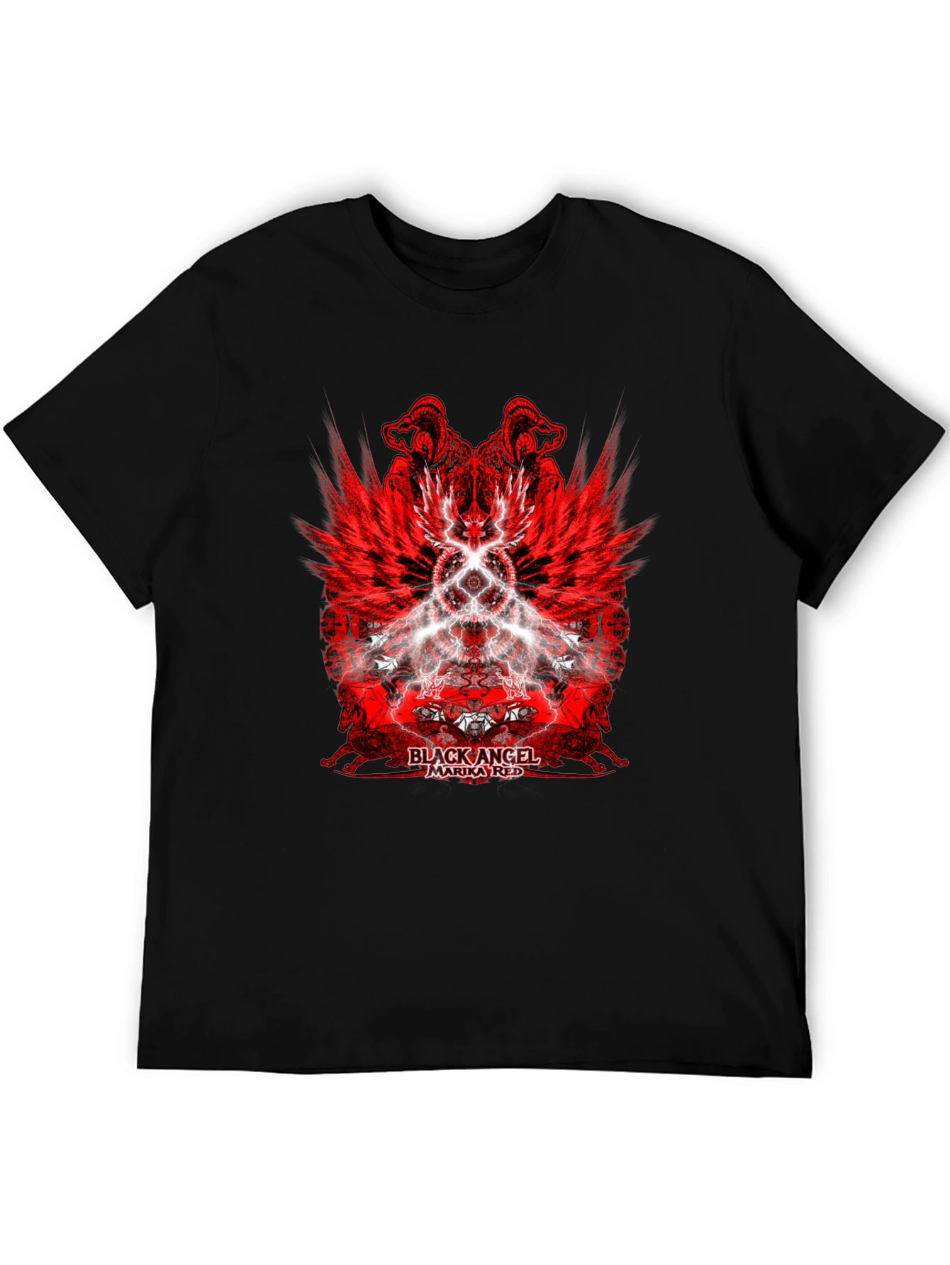 Black Angel Marika Red Graphic T-Shirt