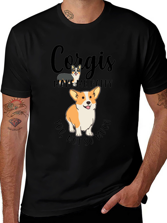 Corgi Lover T-Shirt - Makes Me Happy Tee