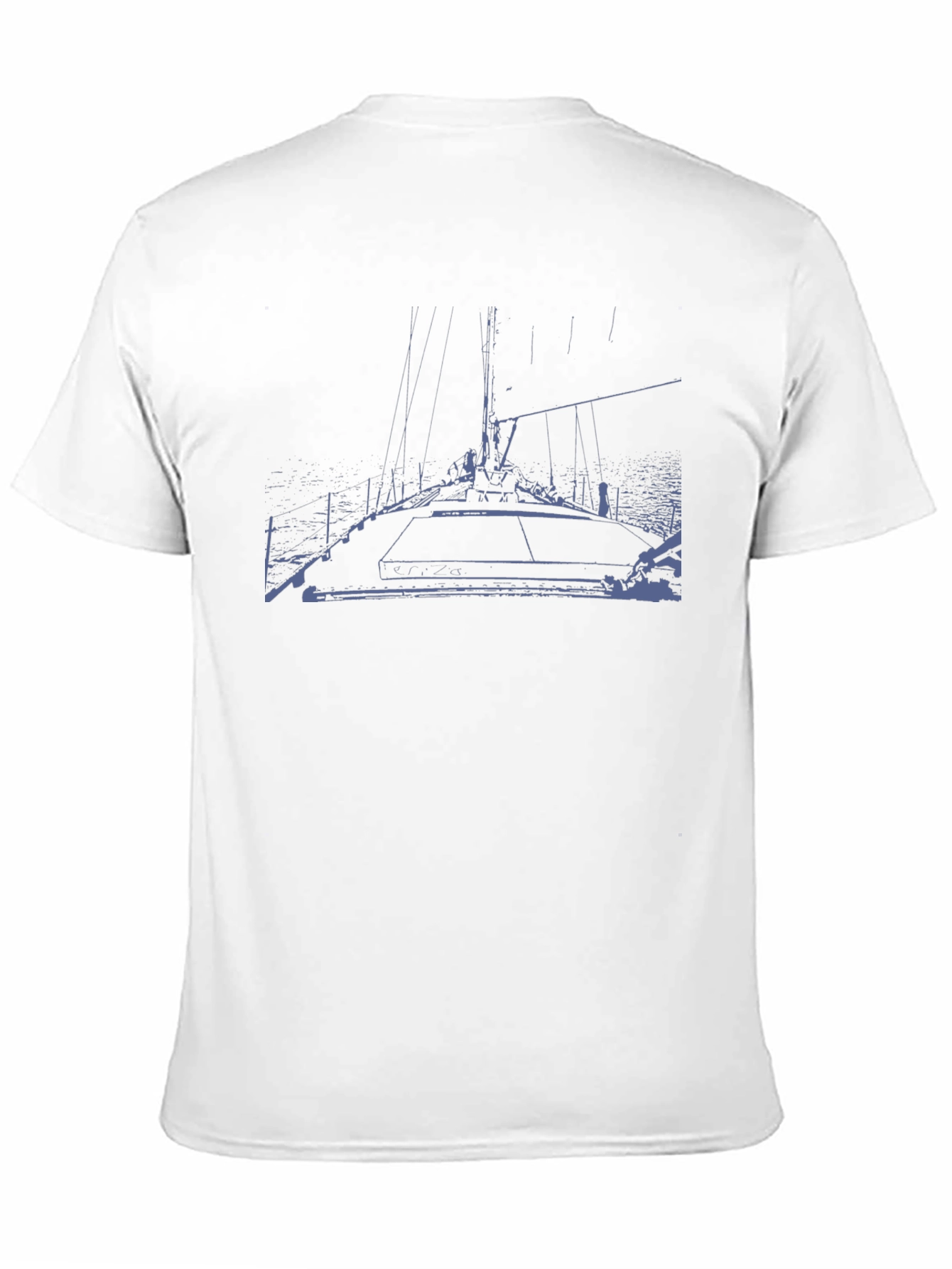 Nautical Sailboat Graphic Black T-Shirt