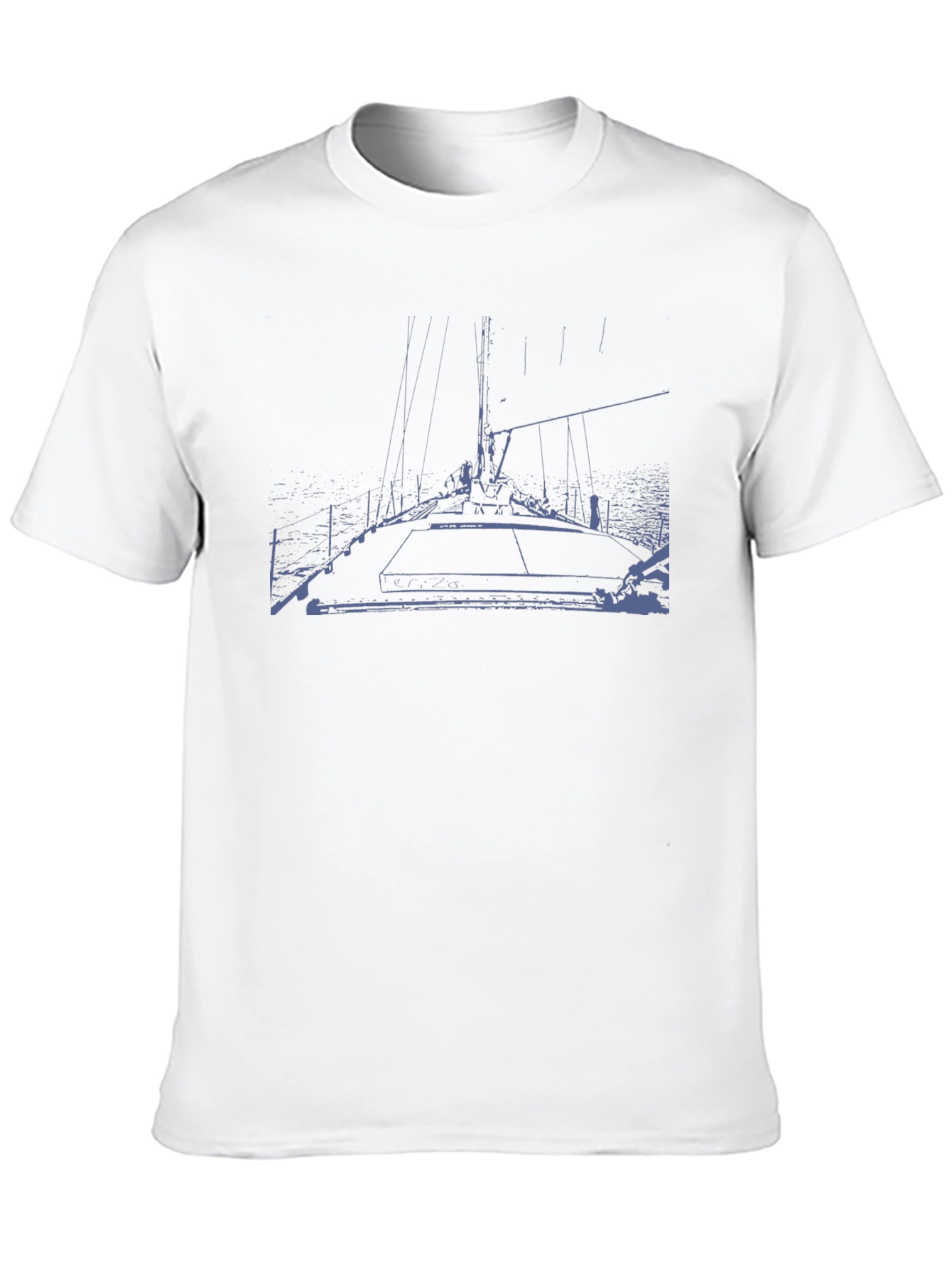 Nautical Sailboat Graphic Black T-Shirt