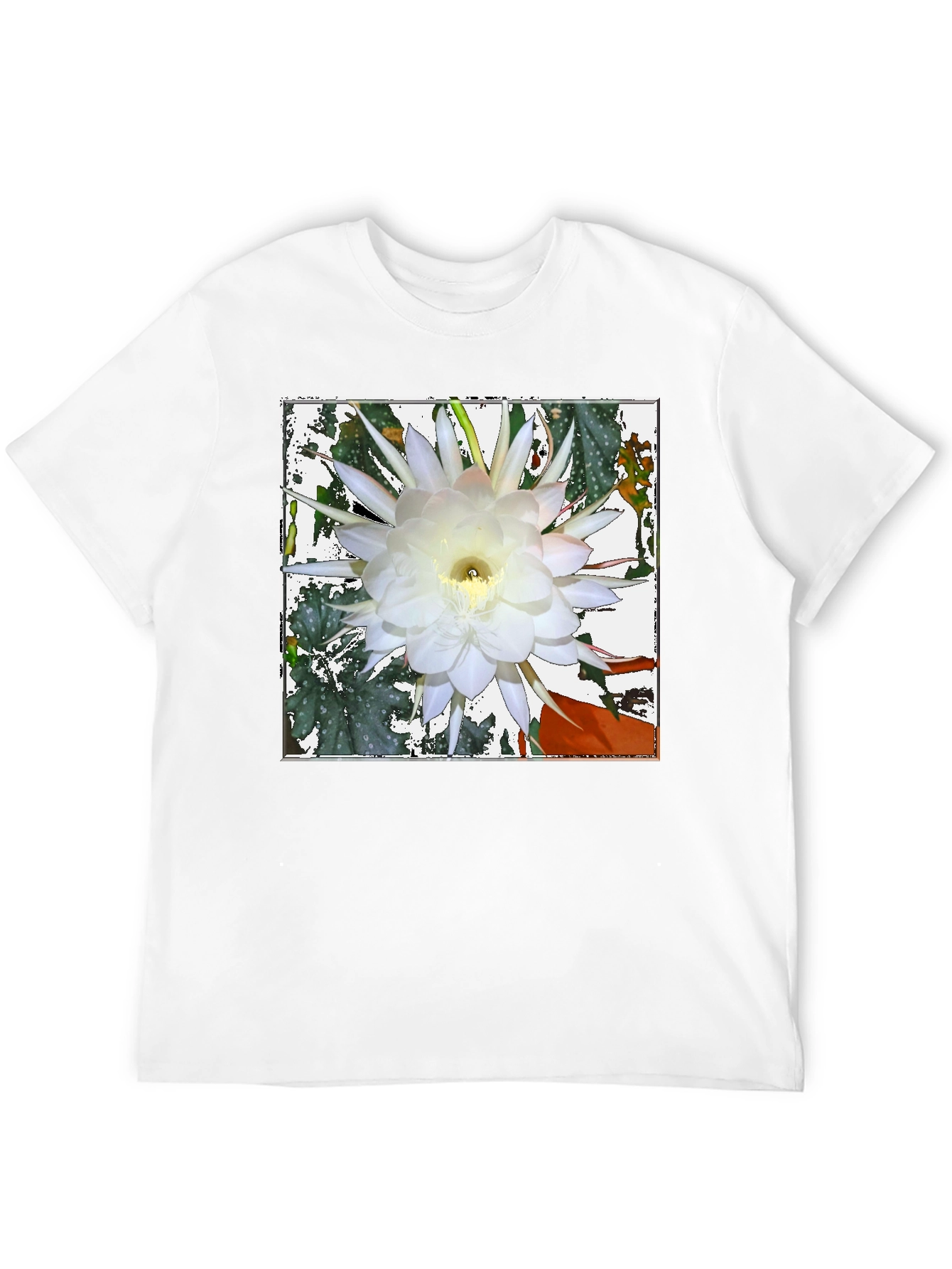 Floral Graphic Tee - Night Blooming Cereus Design