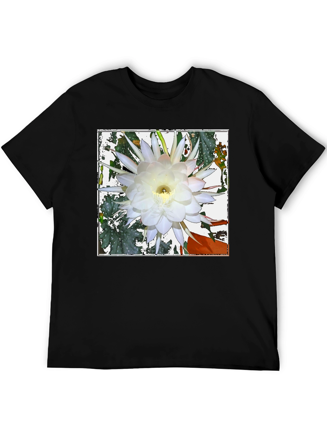 Floral Graphic Tee - Night Blooming Cereus Design