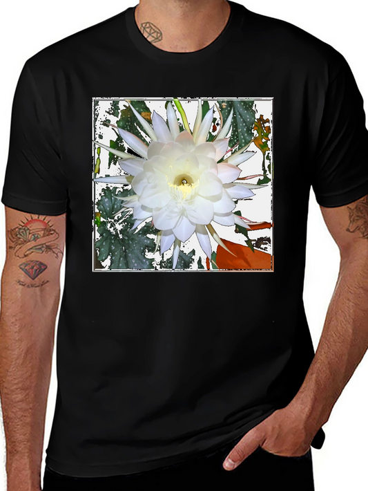 Floral Graphic Tee - Night Blooming Cereus Design