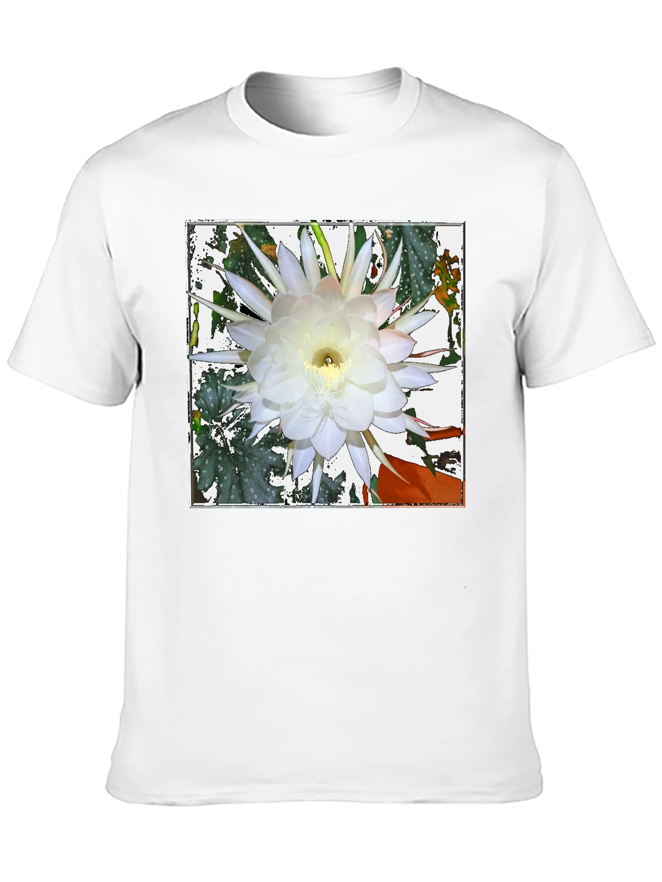 Floral Graphic Tee - Night Blooming Cereus Design