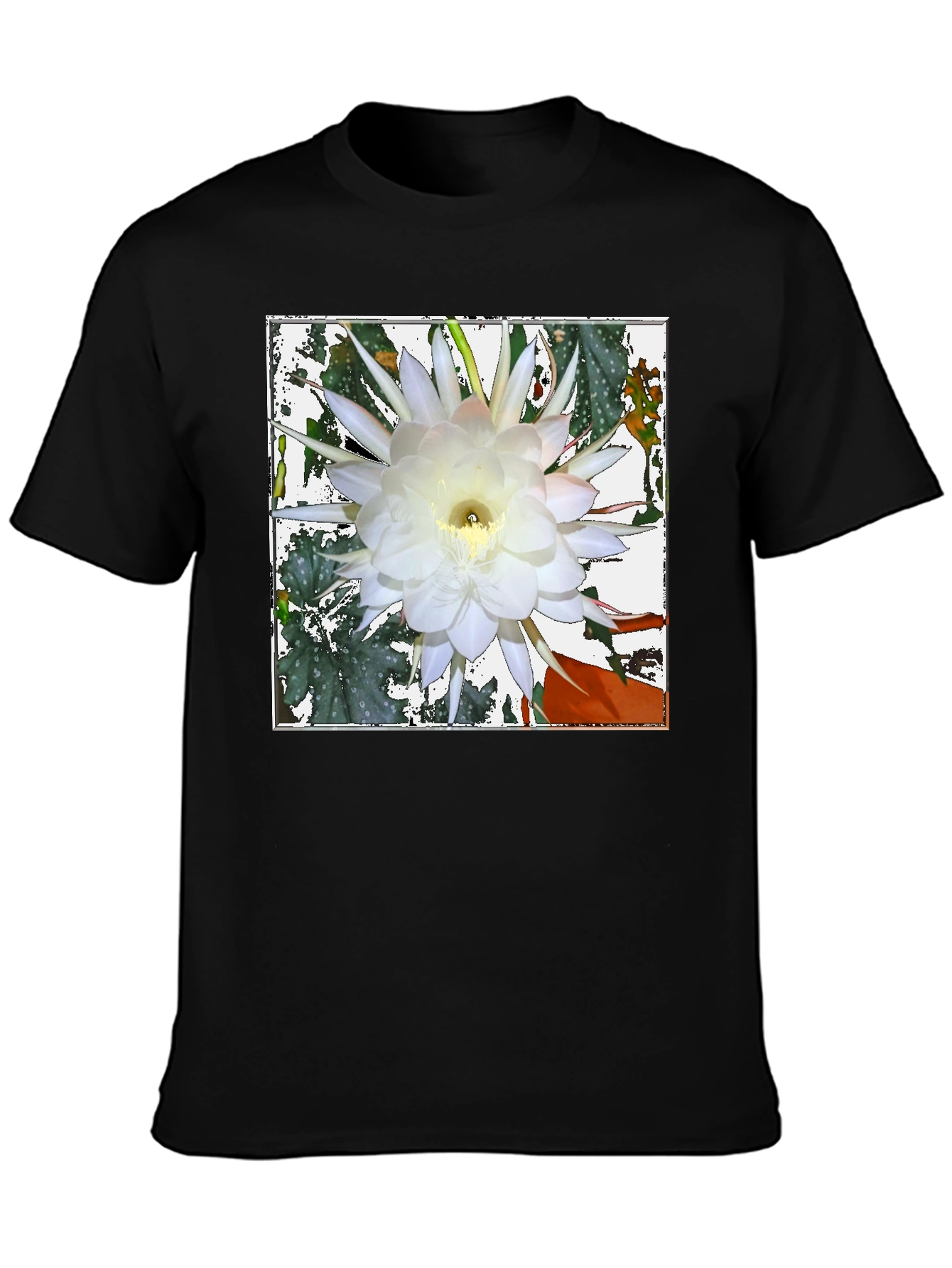 Floral Graphic Tee - Night Blooming Cereus Design