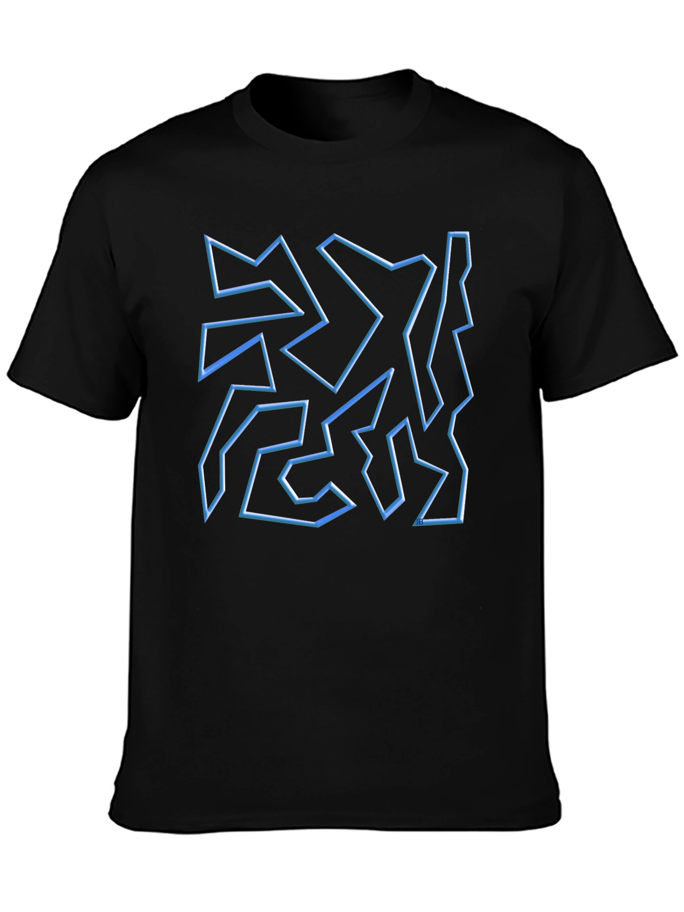 Abstract Geometric T-Shirt - Black