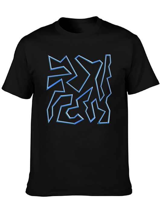 Abstract Geometric T-Shirt - Black