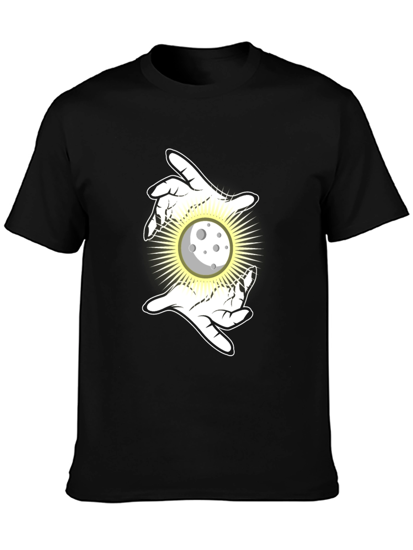 Mystic Moon Hands Black T-Shirt