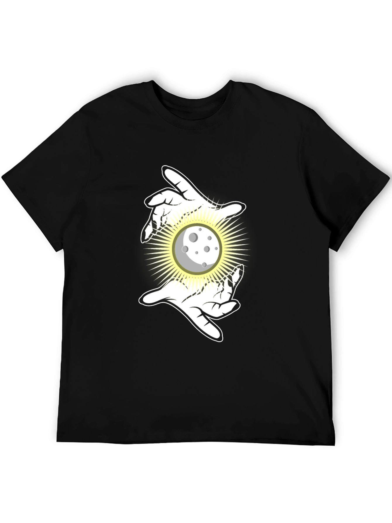Mystic Moon Hands Black T-Shirt