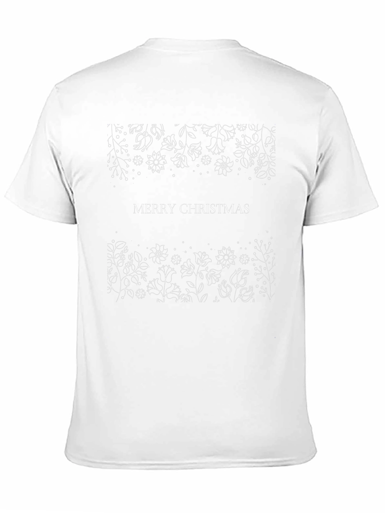 Merry Christmas Floral Tee - Black Holiday T-Shirt