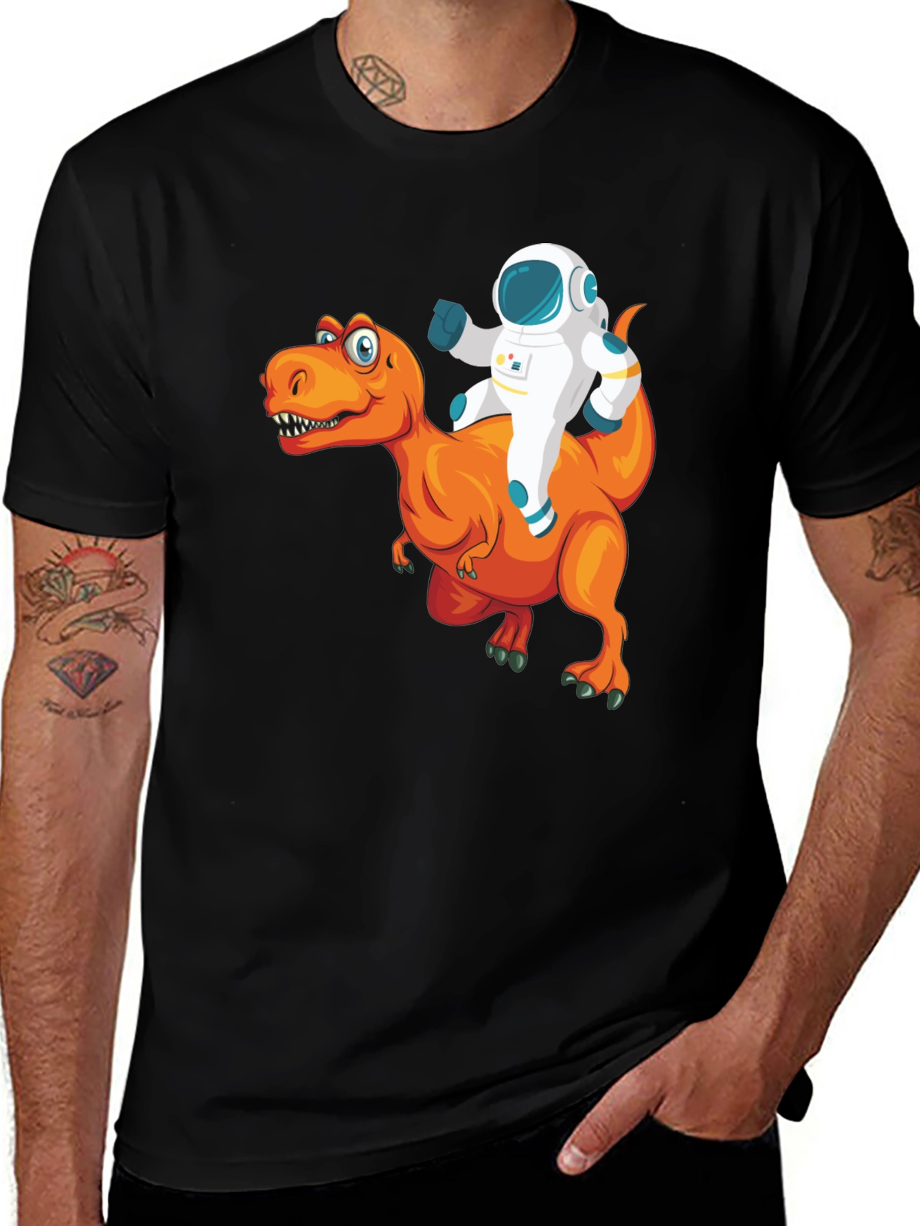 Astronaut Riding a Dinosaur T-Shirt - Funny Graphic Tee