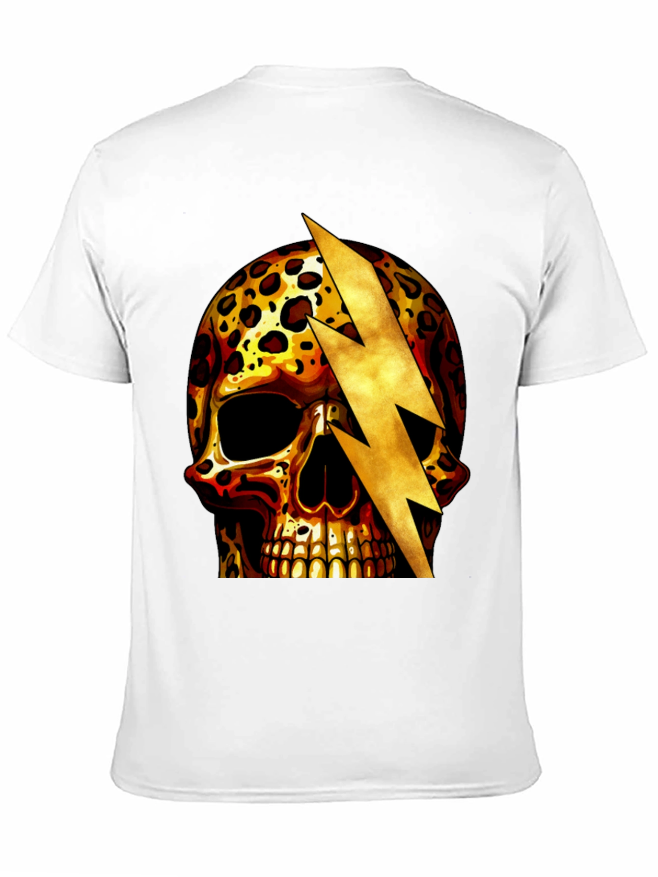 Leopard Skull Lightning Bolt Graphic Tee