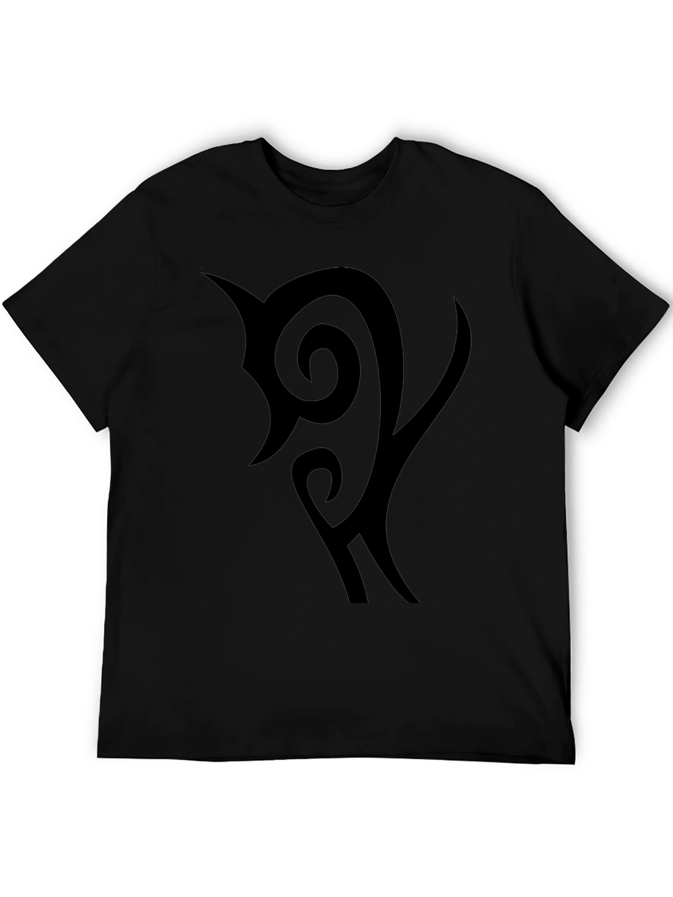 Black Graphic Tee - Tribal Design