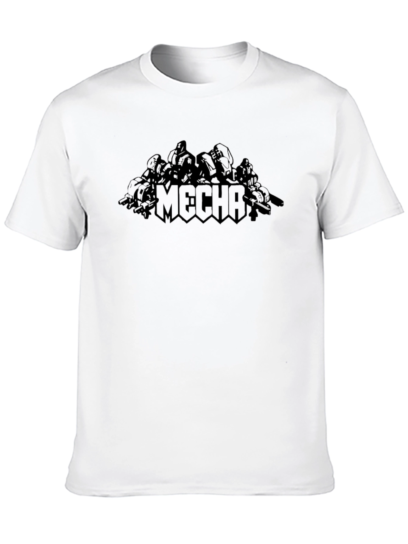 Black Mecha T-Shirt - Robotic Design