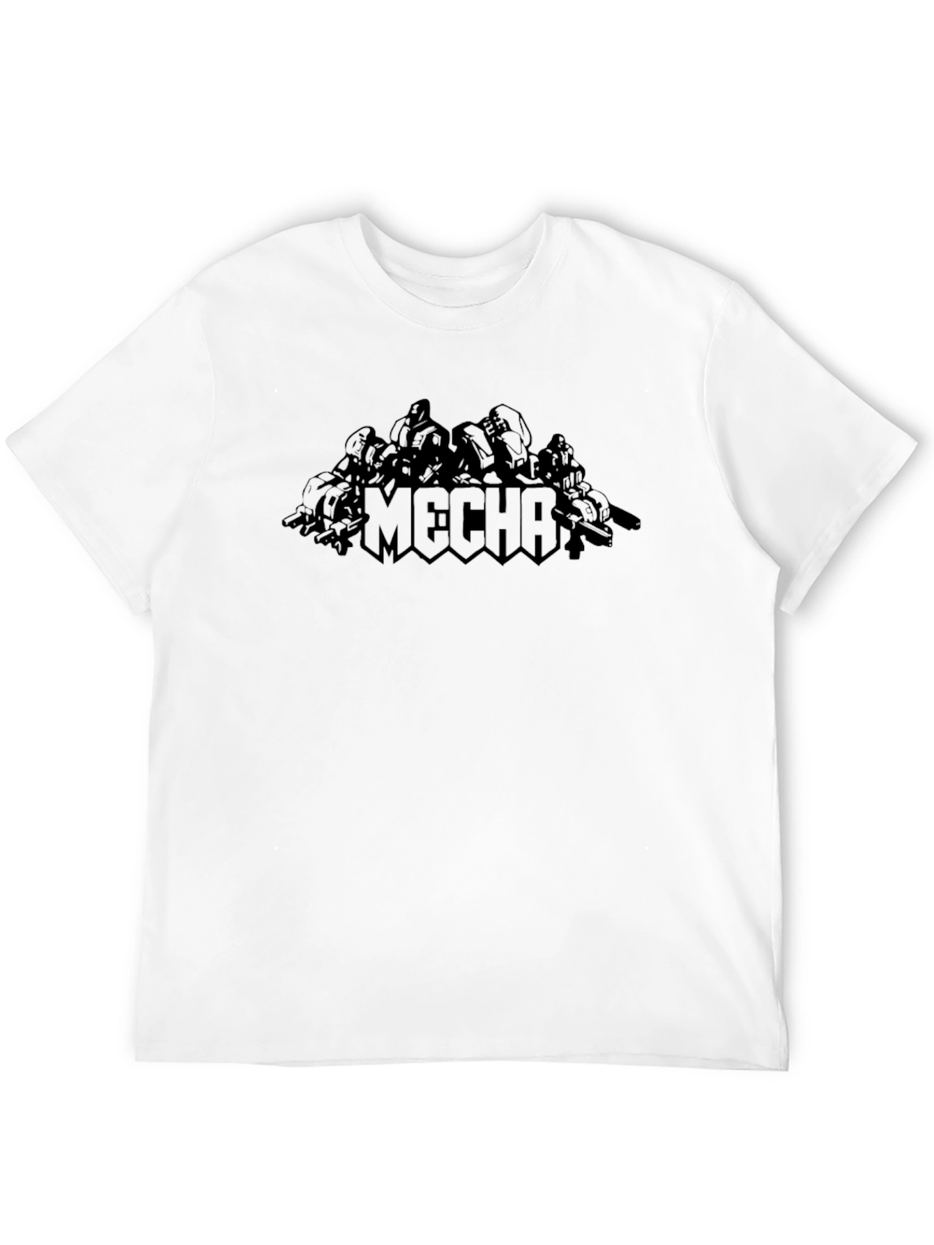 Black Mecha T-Shirt - Robotic Design