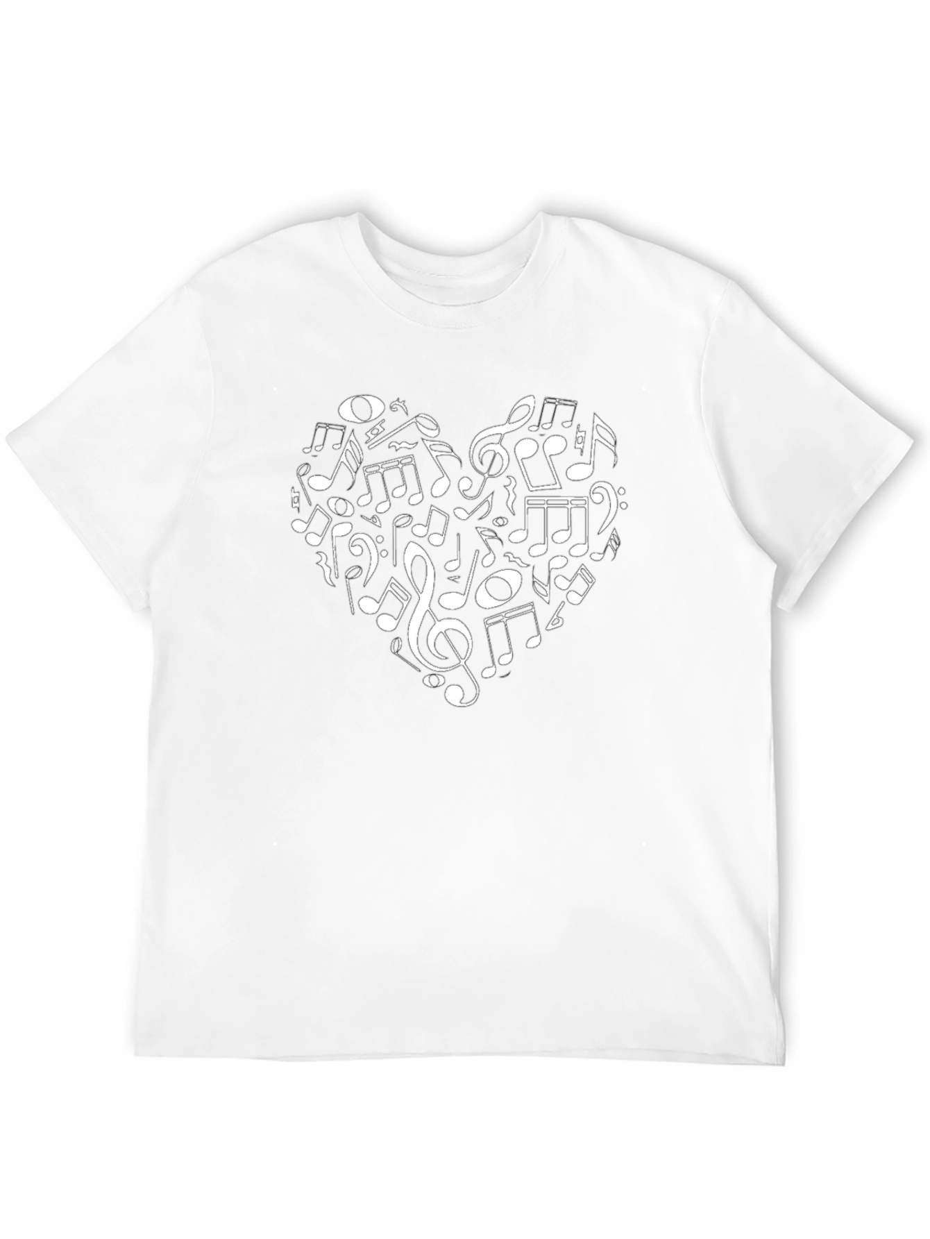 Musical Heart T-Shirt - Black Cotton Tee