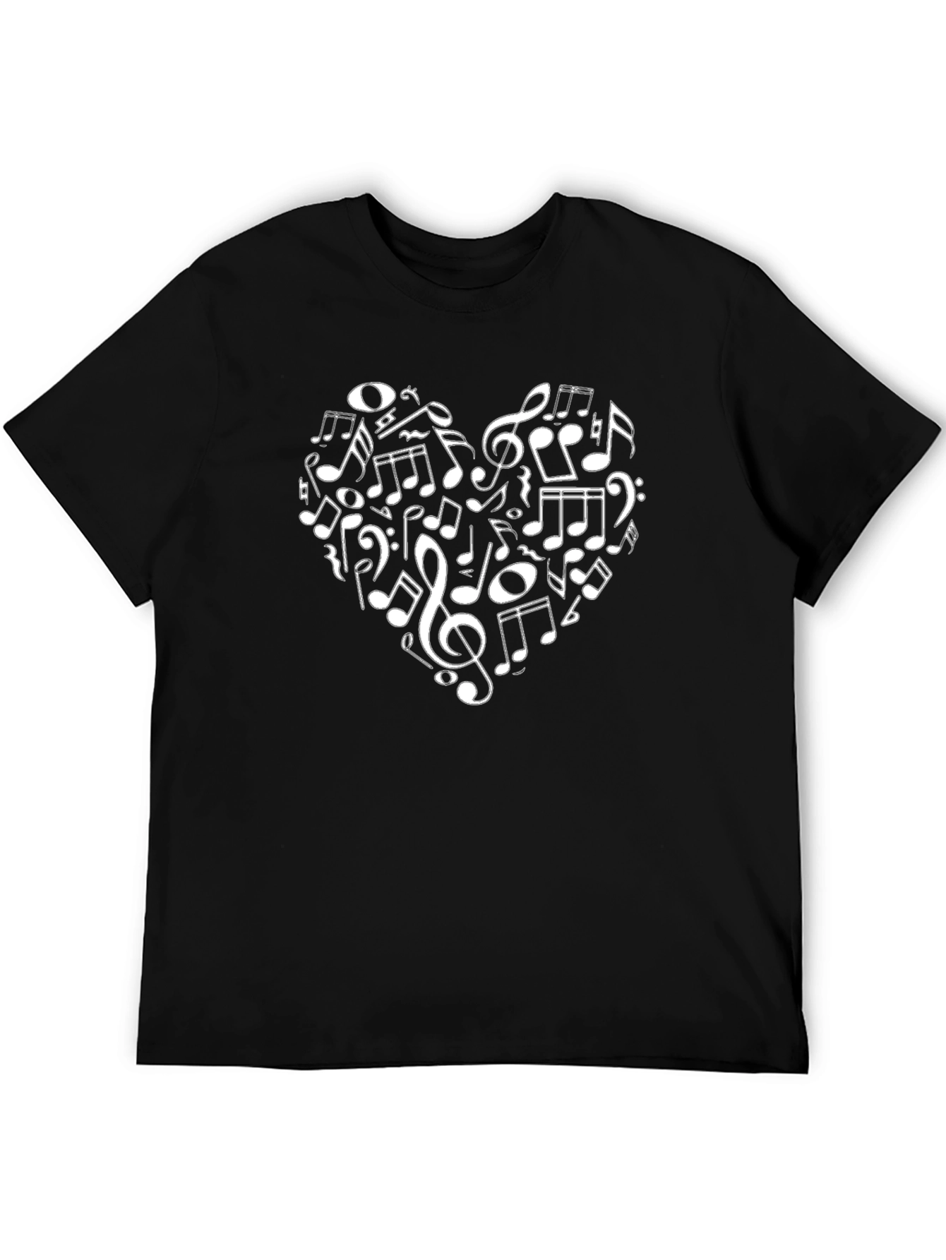 Musical Heart T-Shirt - Black Cotton Tee