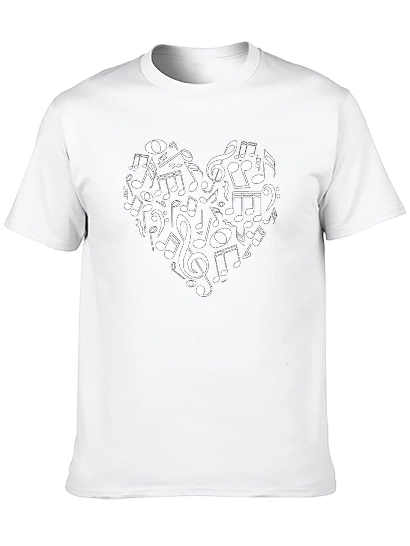 Musical Heart T-Shirt - Black Cotton Tee