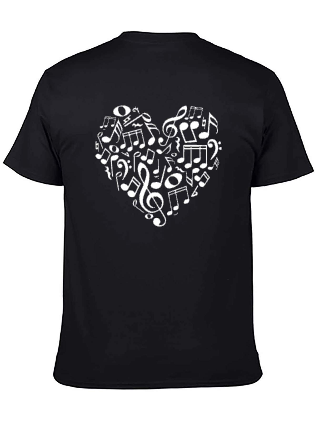 Musical Heart T-Shirt - Black Cotton Tee