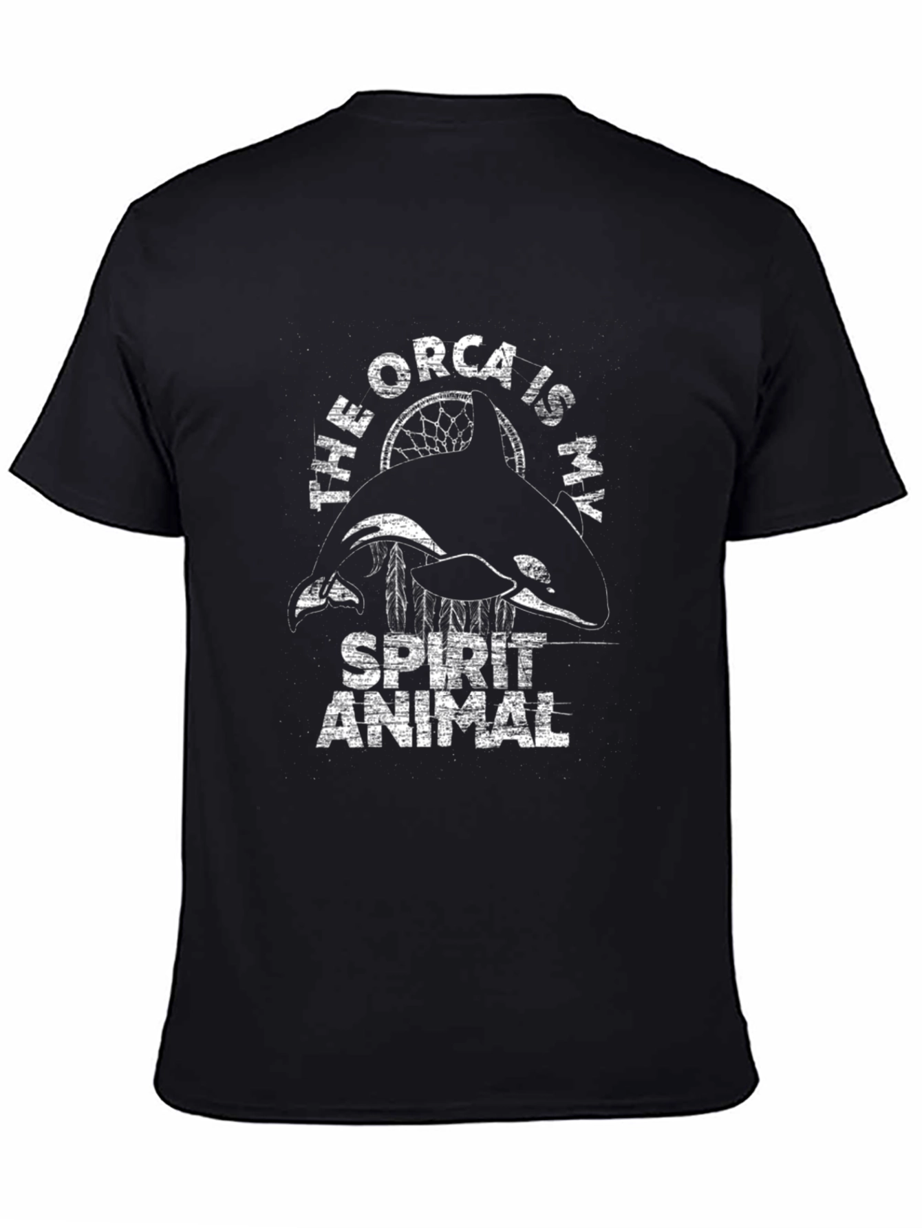 Orca Spirit Animal Graphic T-Shirt - Black