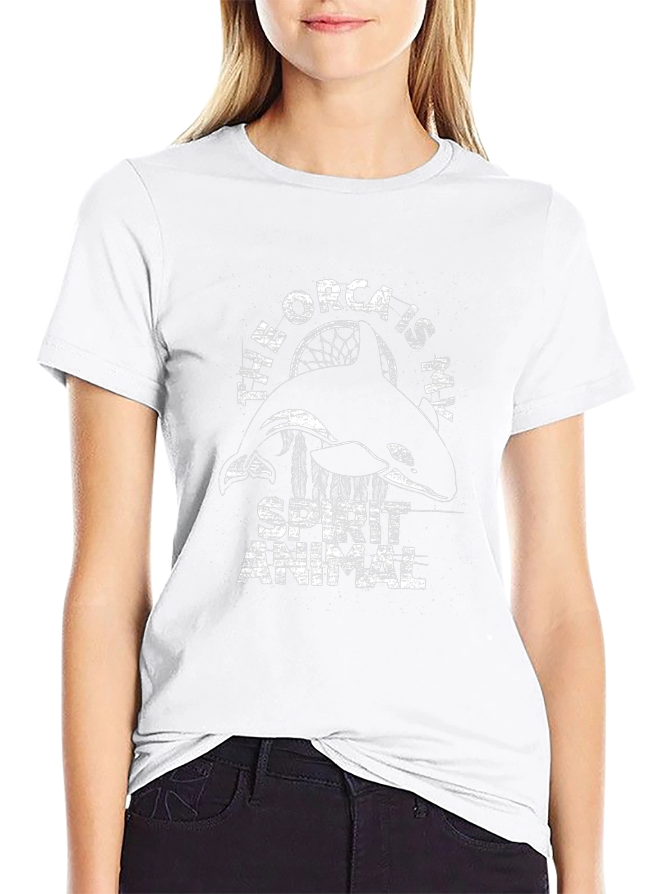 Orca Spirit Animal Graphic T-Shirt - Black