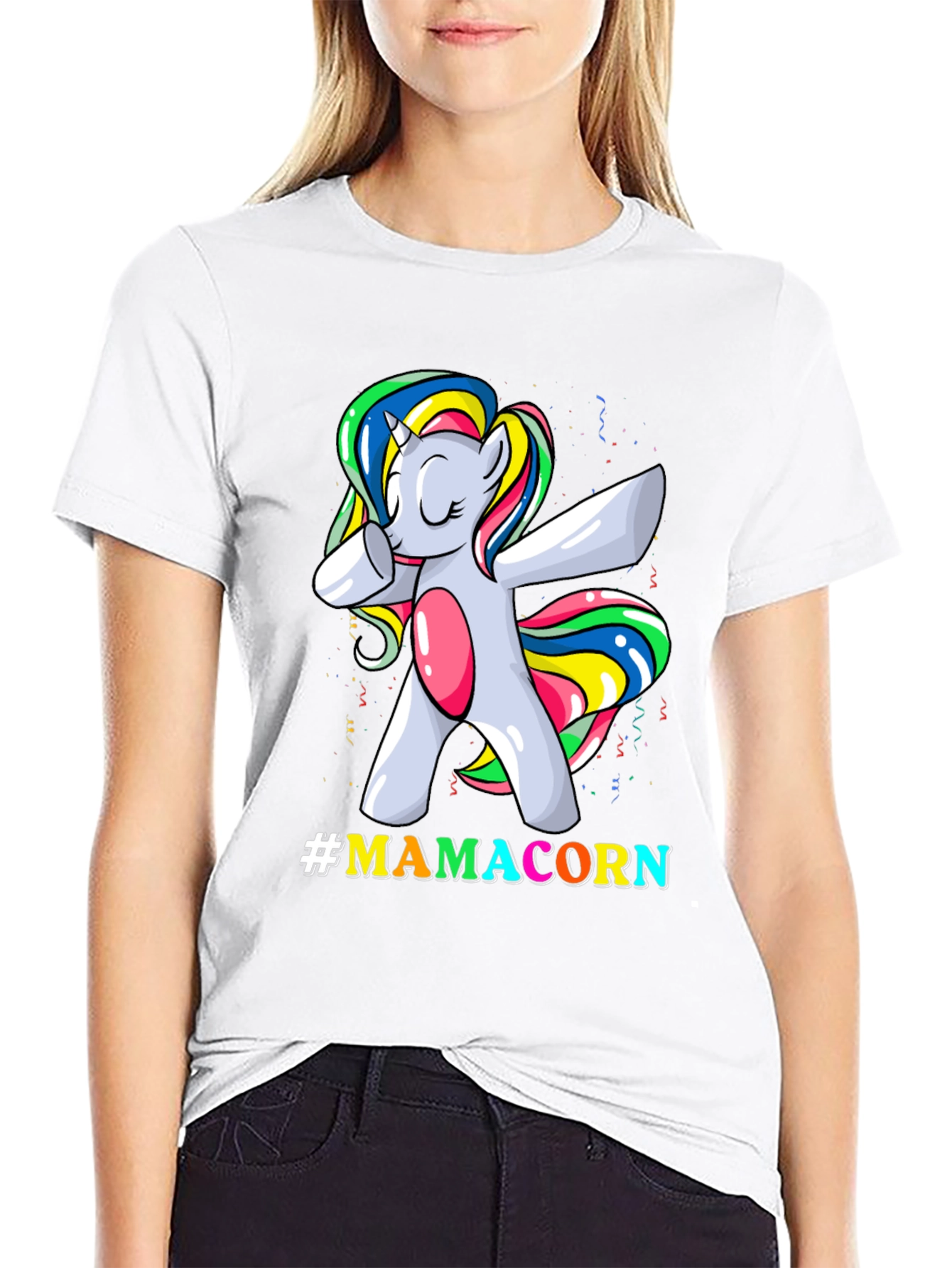 Mamacorn Dabbing Unicorn Graphic T-Shirt