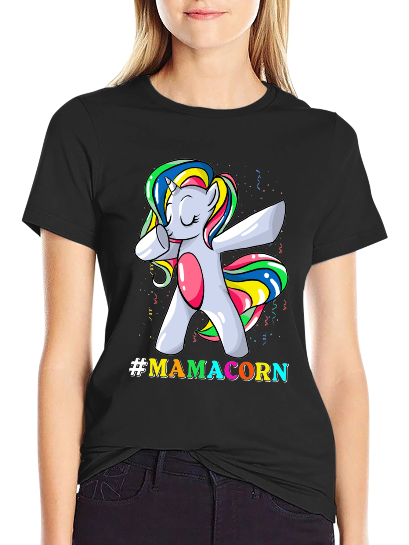 Mamacorn Dabbing Unicorn Graphic T-Shirt