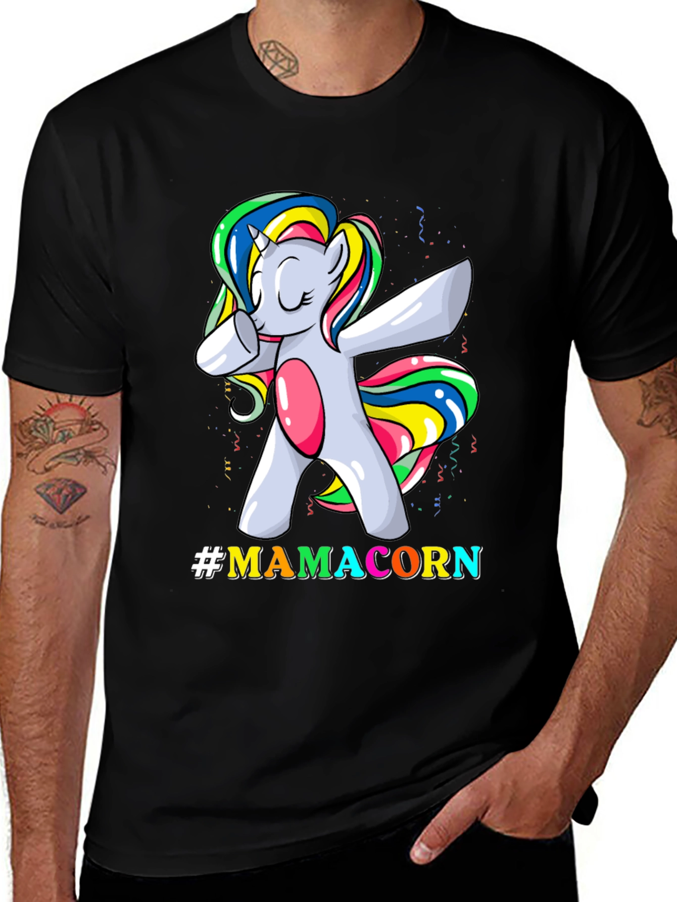 Mamacorn Dabbing Unicorn Graphic T-Shirt