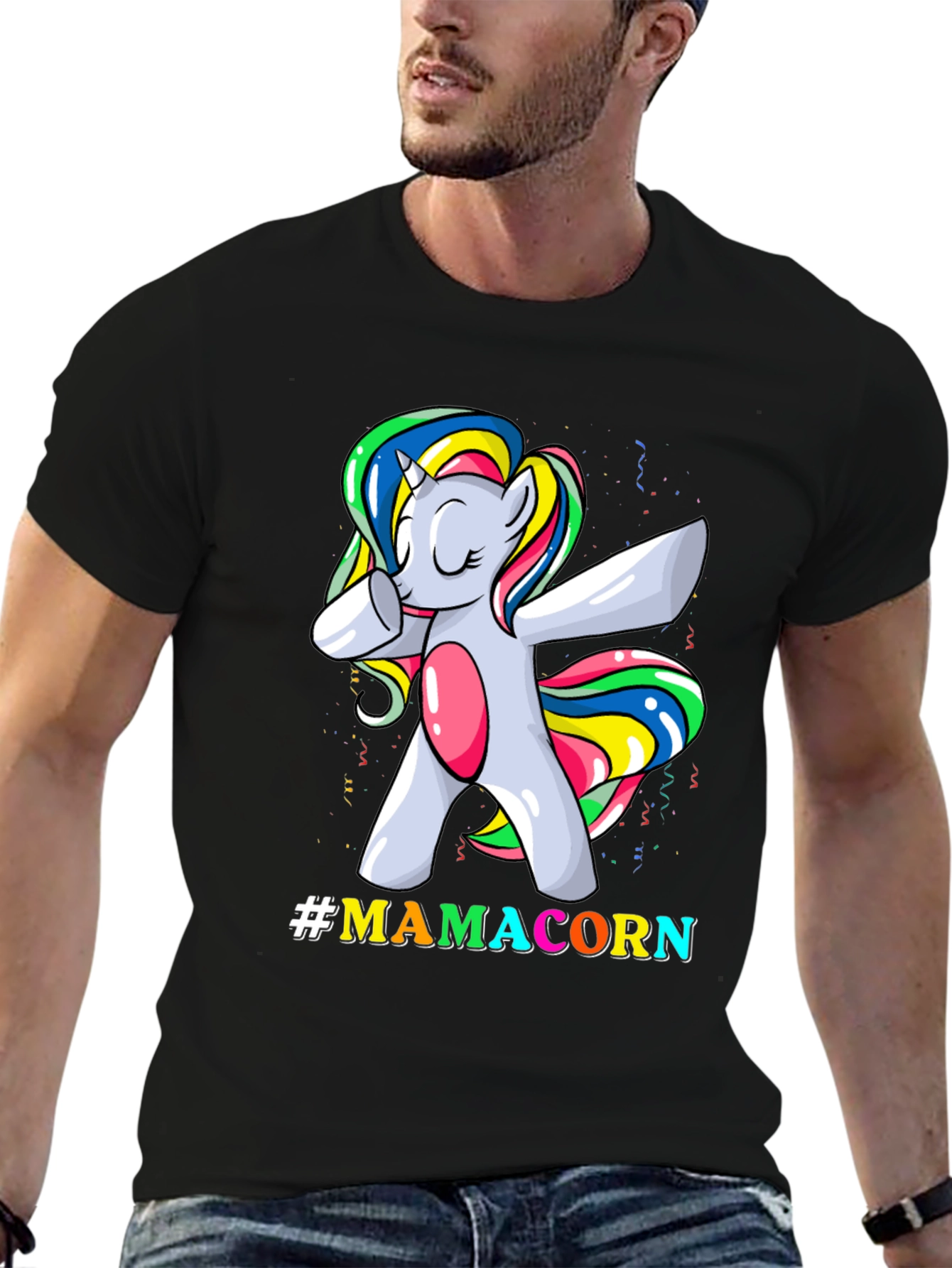 Mamacorn Dabbing Unicorn Graphic T-Shirt