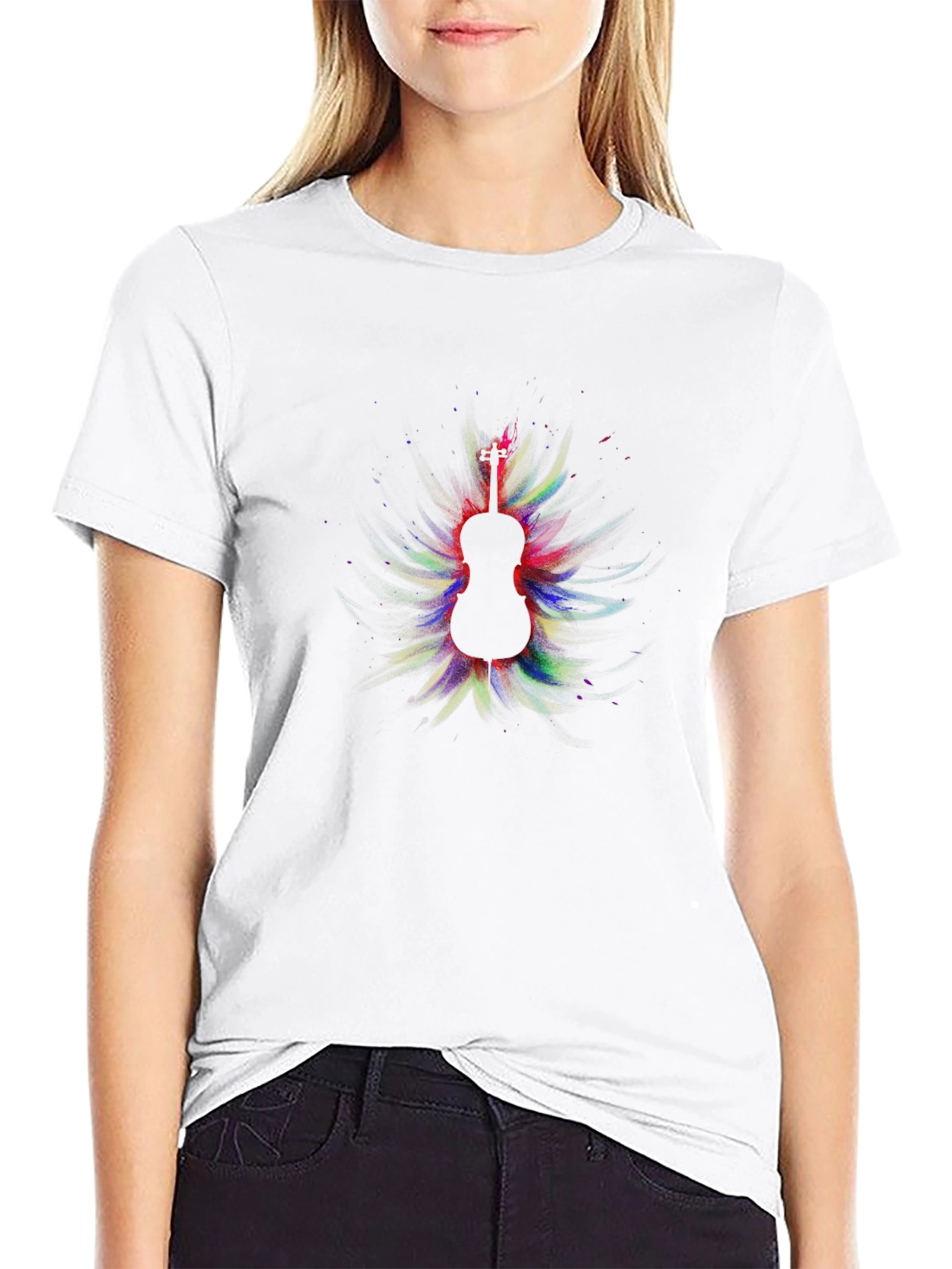 Guitar Art Mens Black T-Shirt