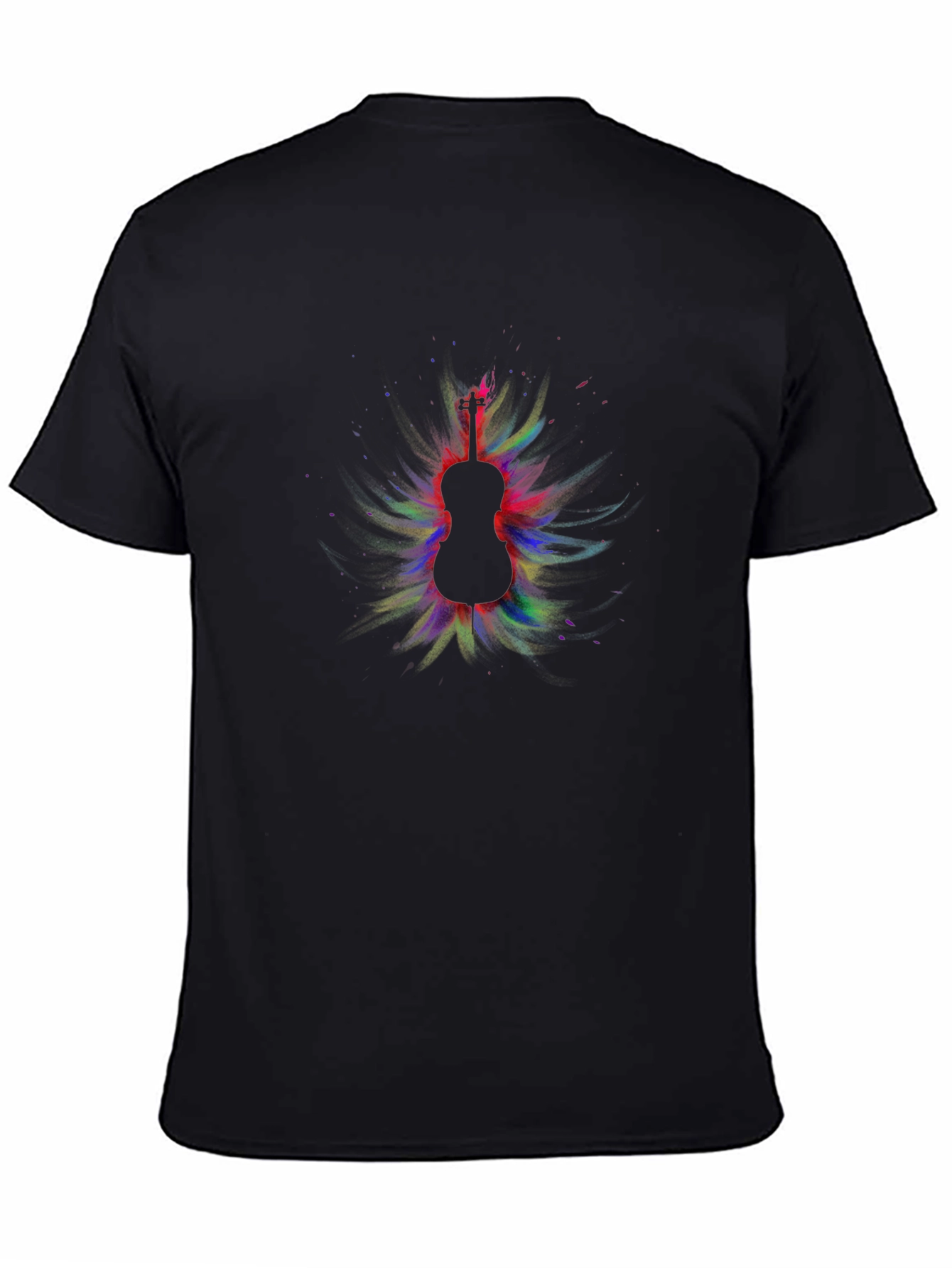 Guitar Art Mens Black T-Shirt