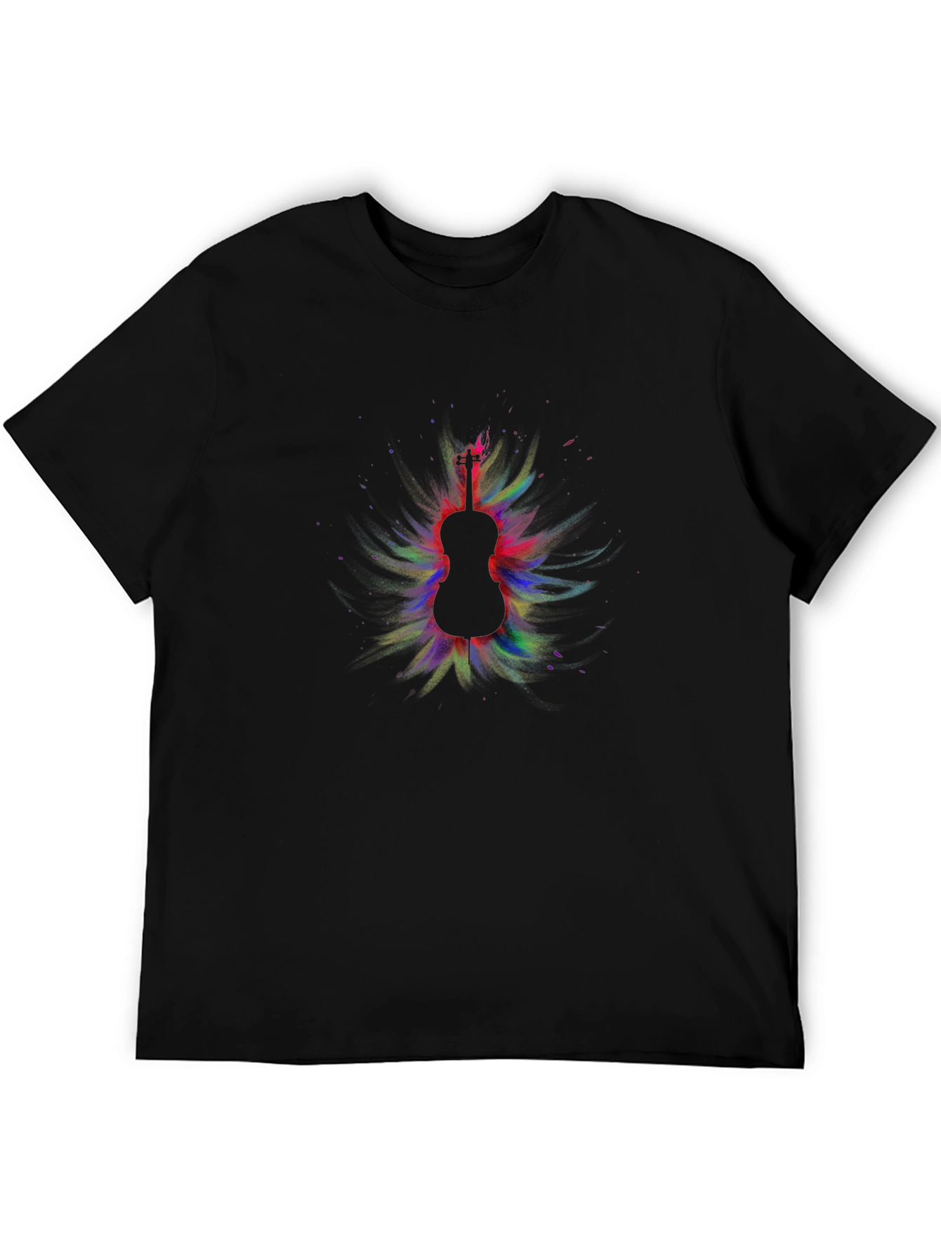 Guitar Art Mens Black T-Shirt