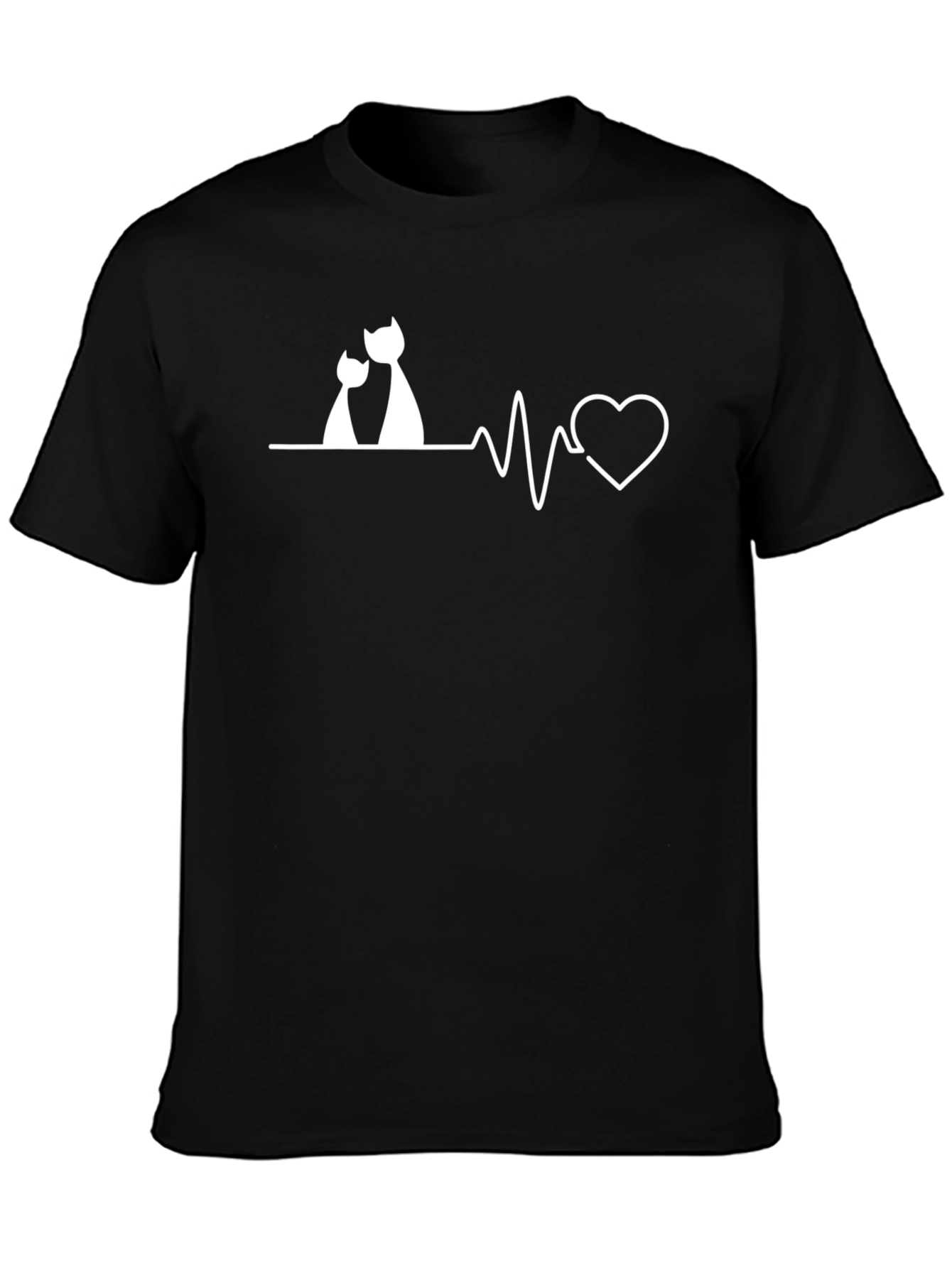 Cat Heartbeat T-Shirt - Love Cats!