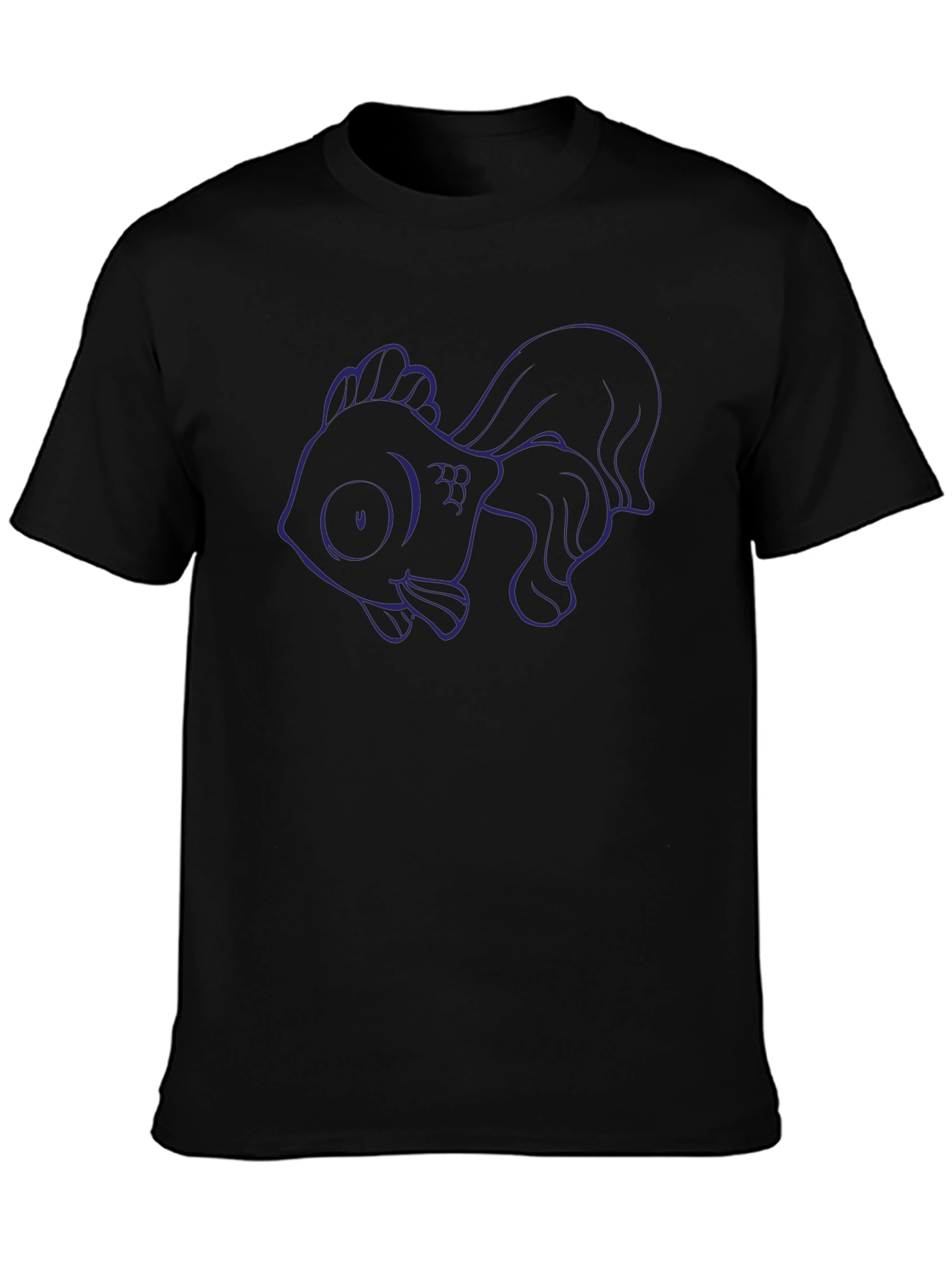 Goldfish Outline Black Graphic Tee