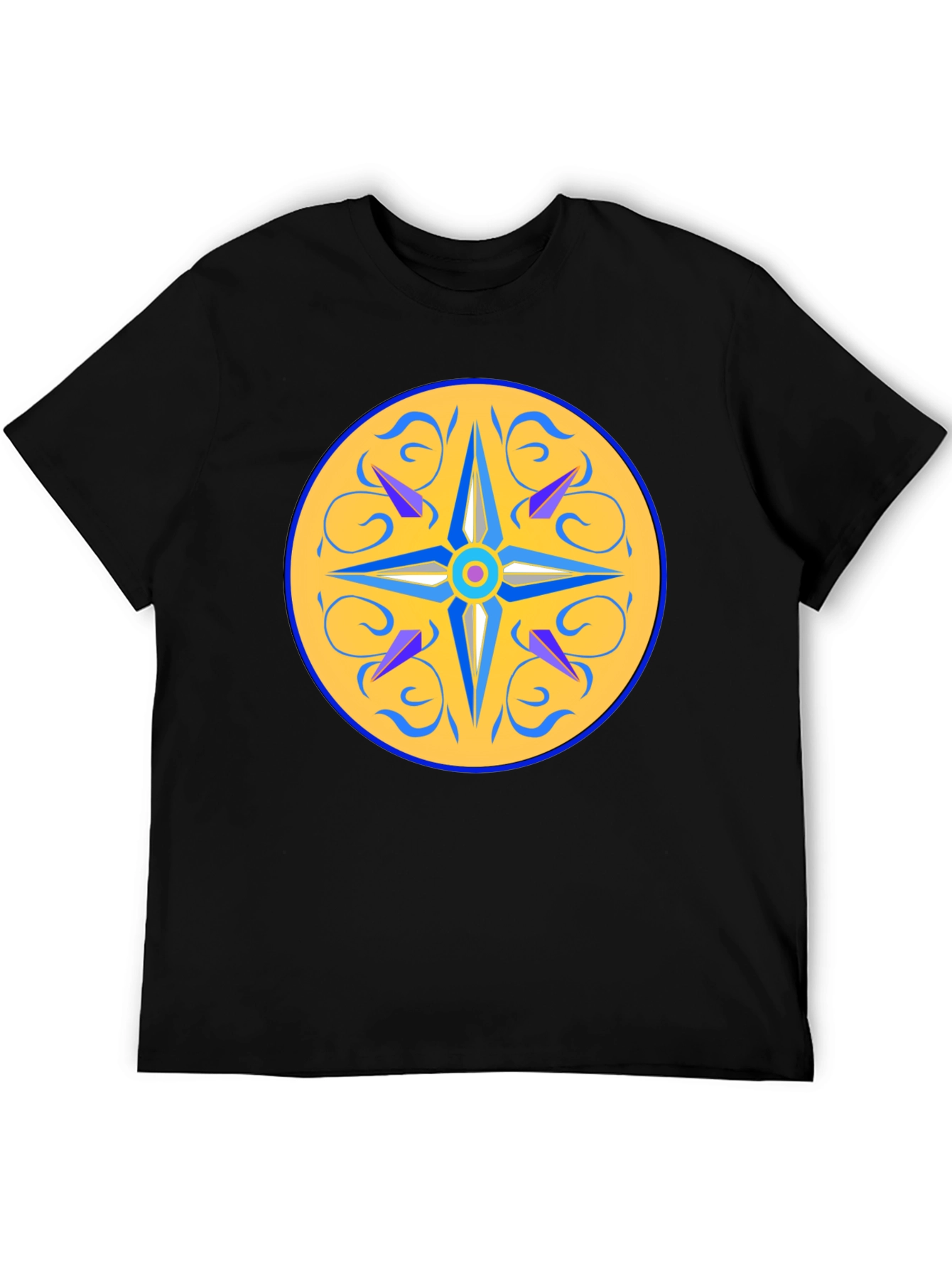Unique Mandala Design Black T-Shirt