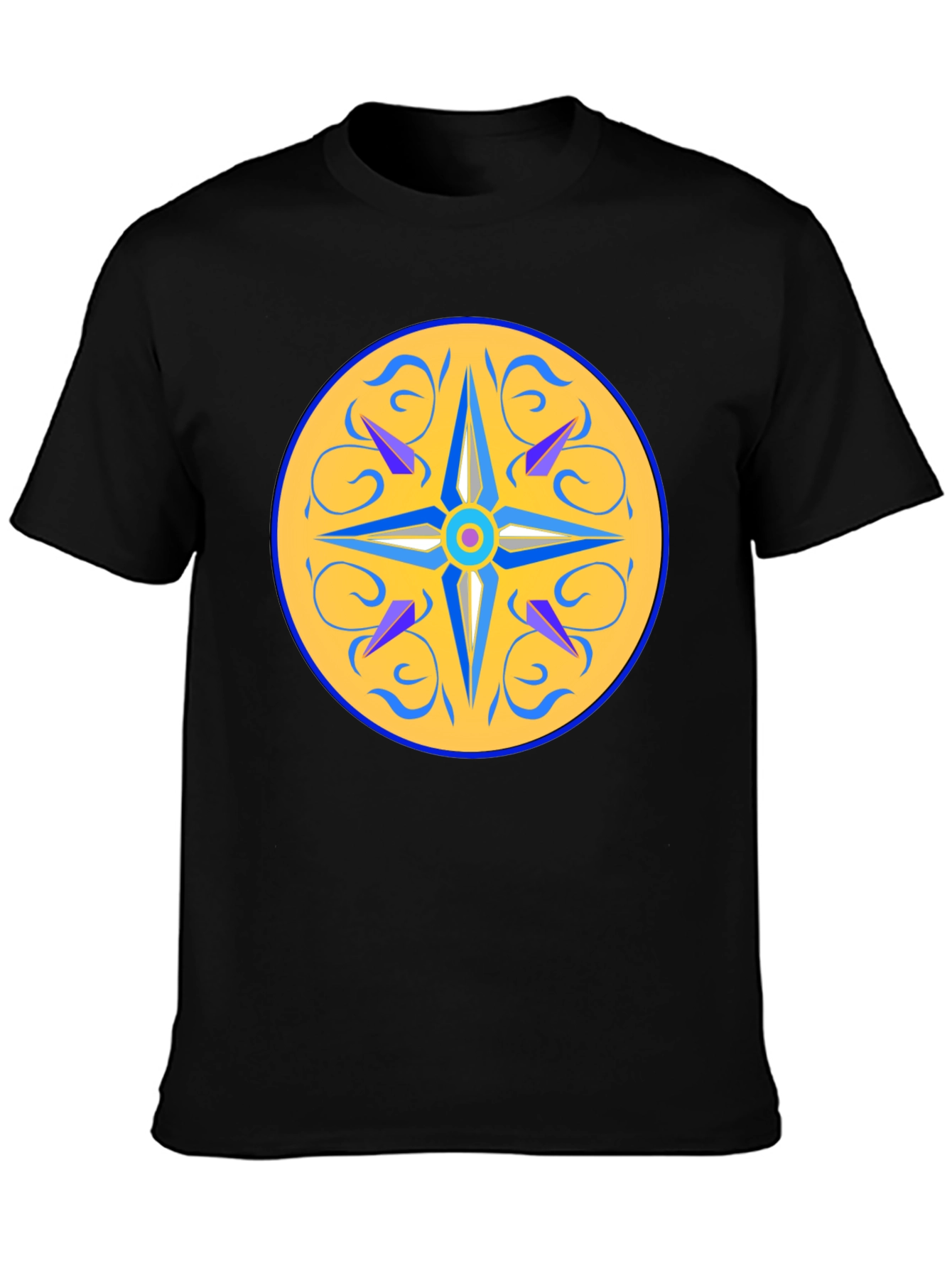 Unique Mandala Design Black T-Shirt