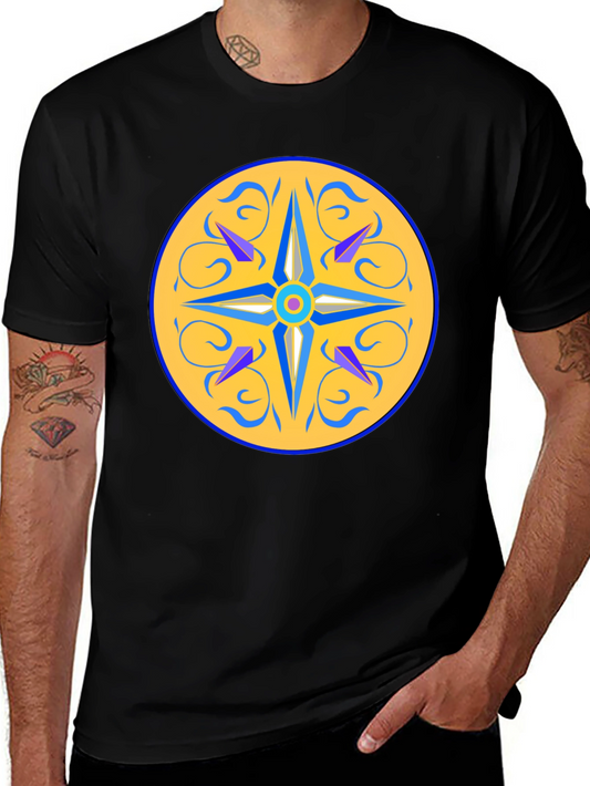 Unique Mandala Design Black T-Shirt
