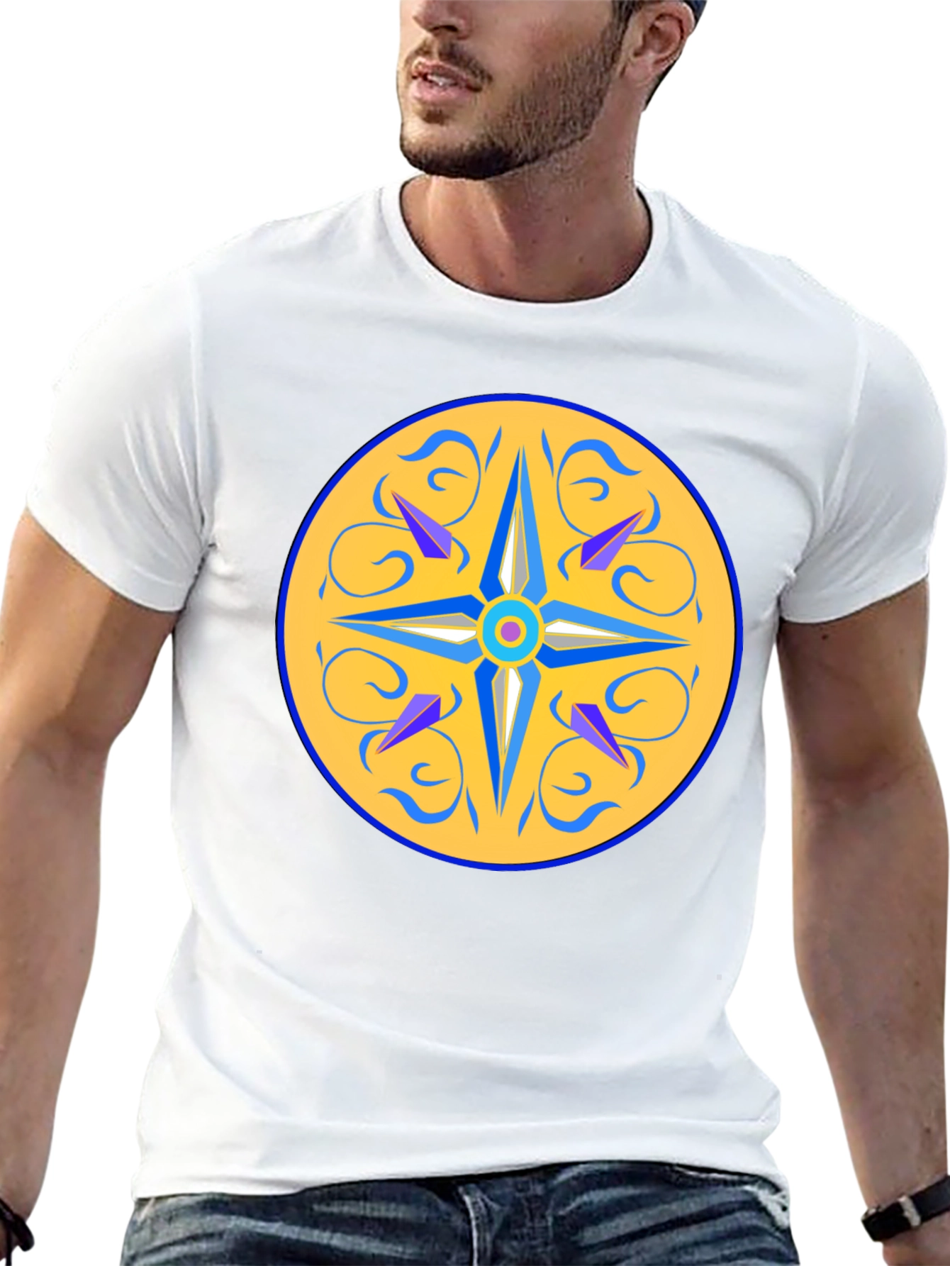 Unique Mandala Design Black T-Shirt
